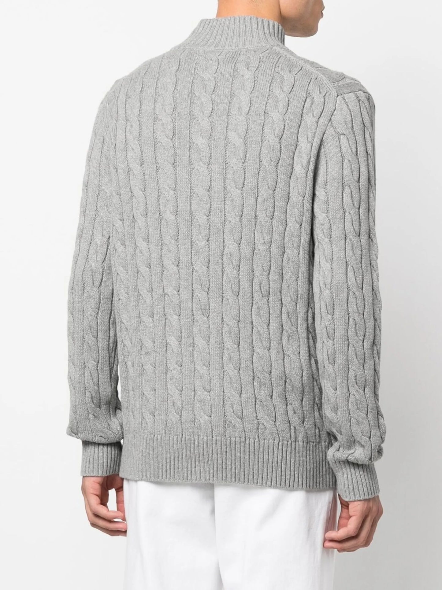 cable-knit half-zip jumper