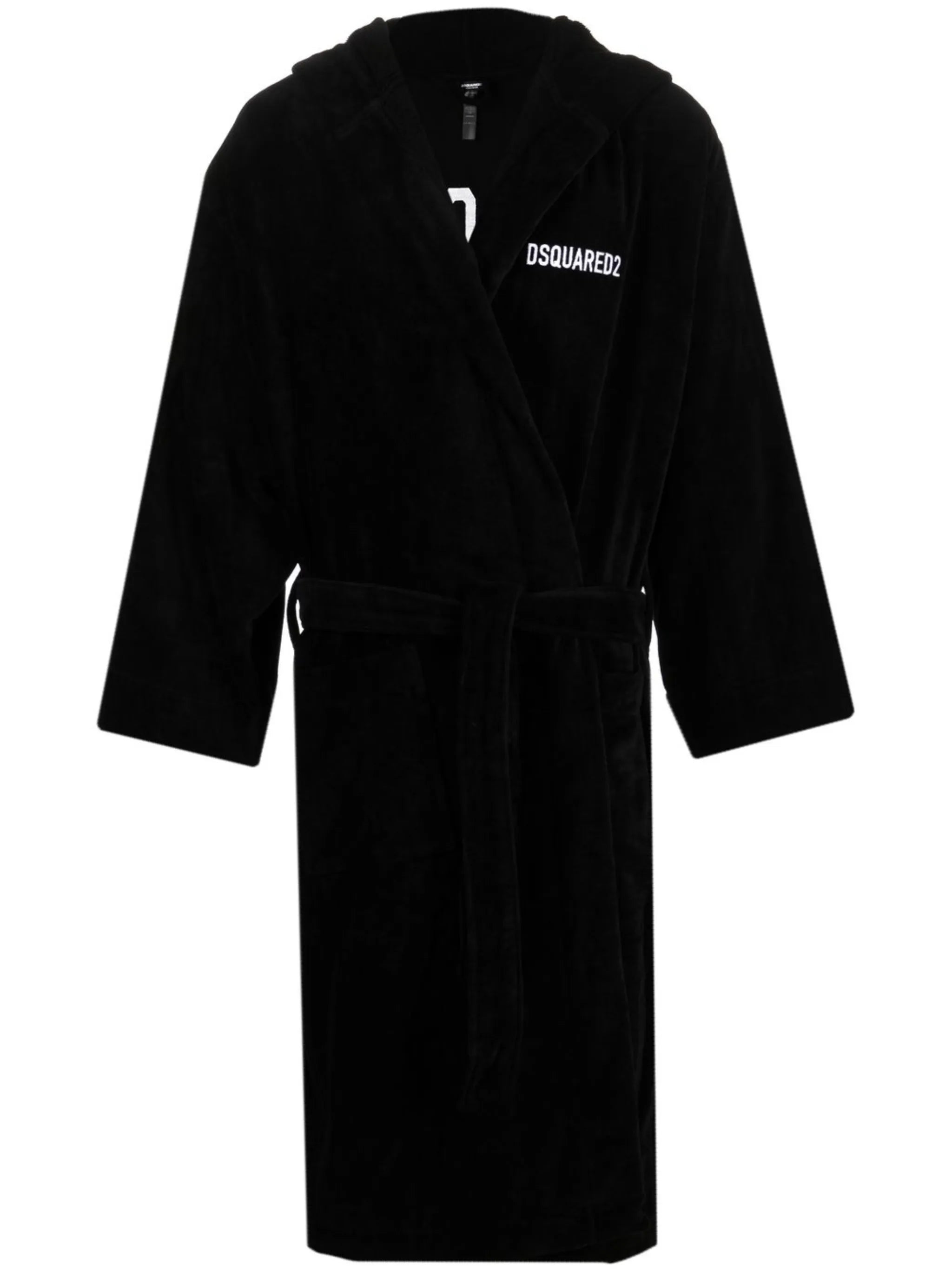 logo embroidered bath robe