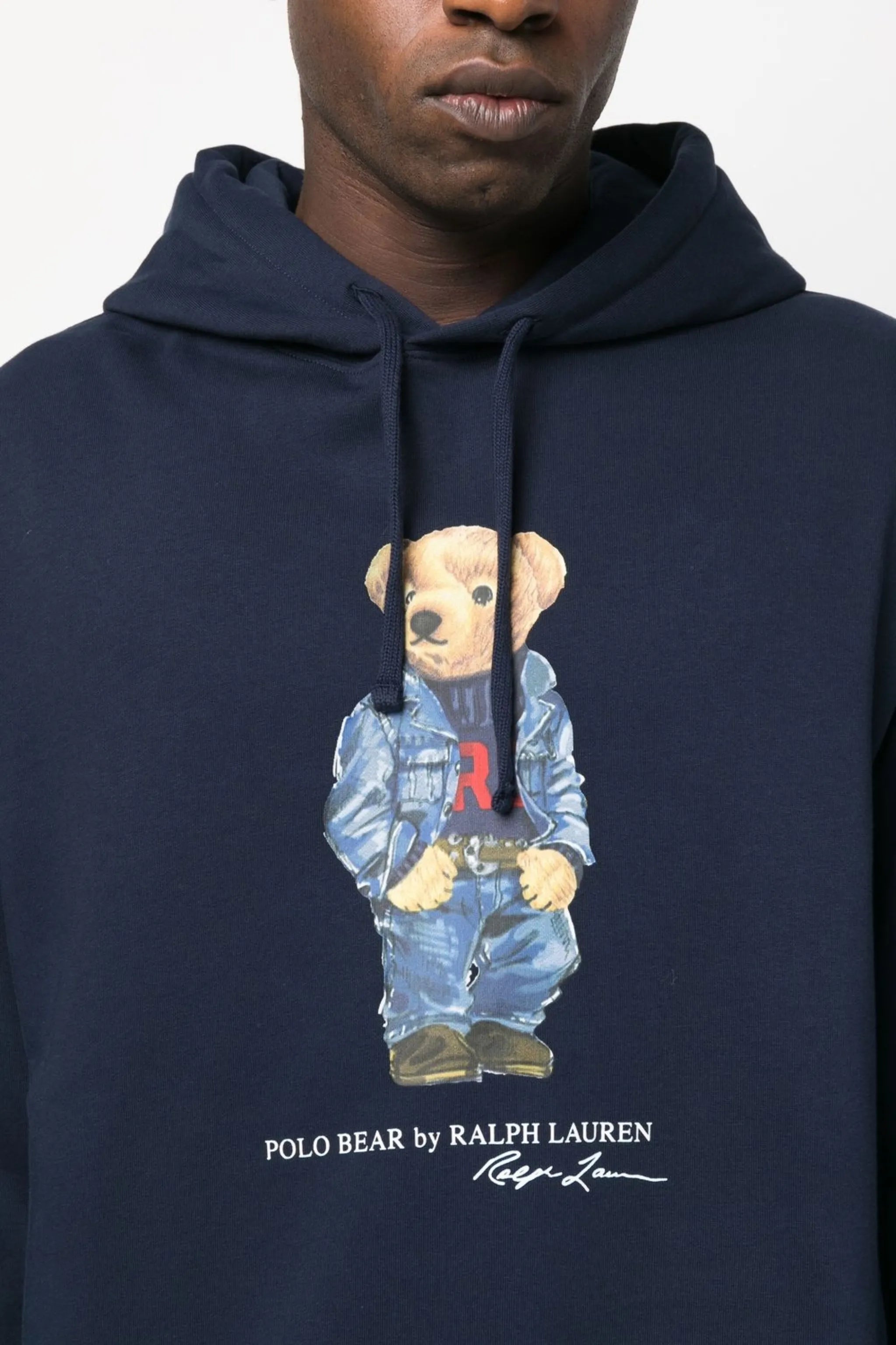 teddy bear-print pullover hoodie