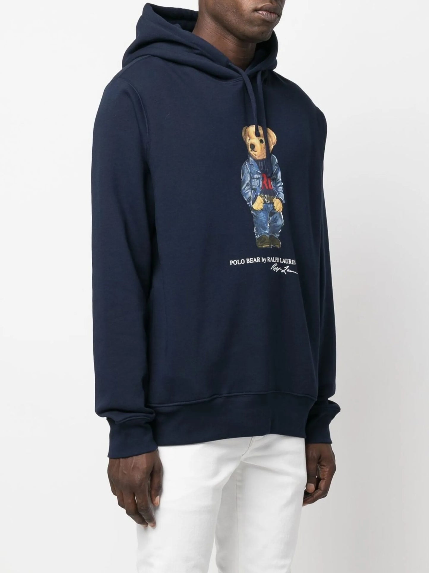 teddy bear-print pullover hoodie