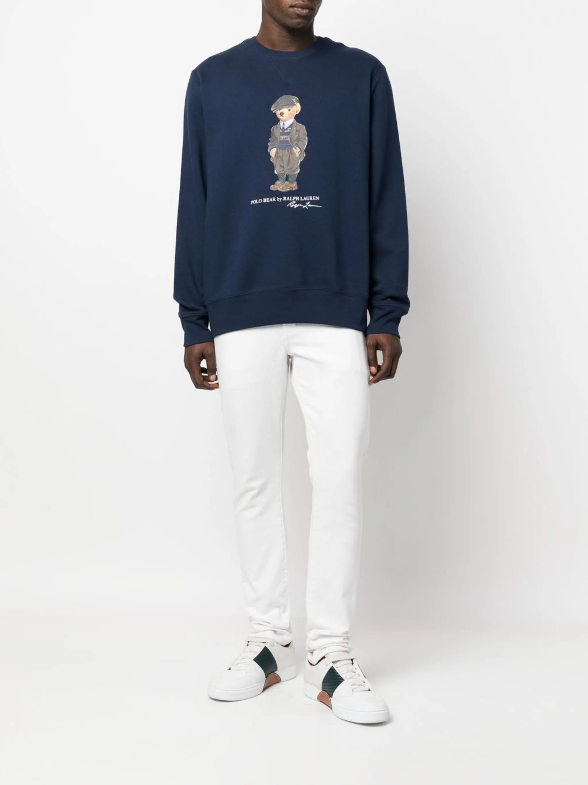 teddy bear-print crew neck sweatshirt