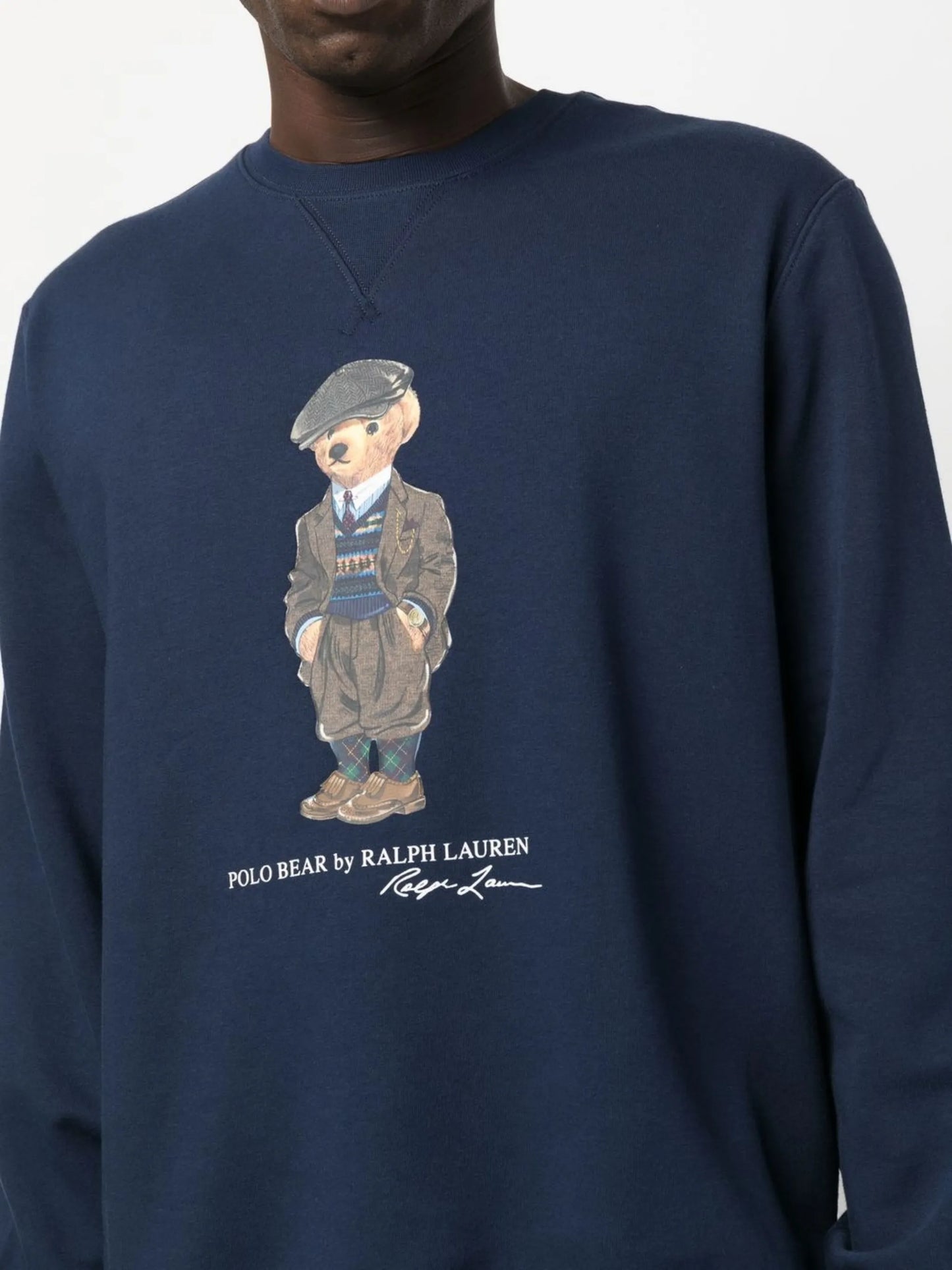 teddy bear-print crew neck sweatshirt