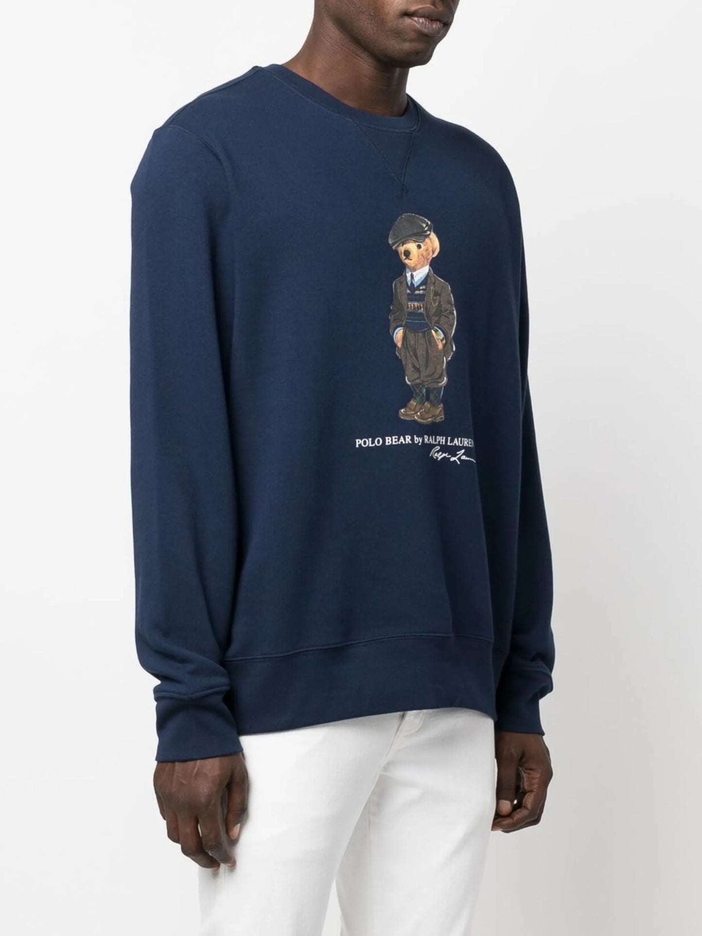 teddy bear-print crew neck sweatshirt