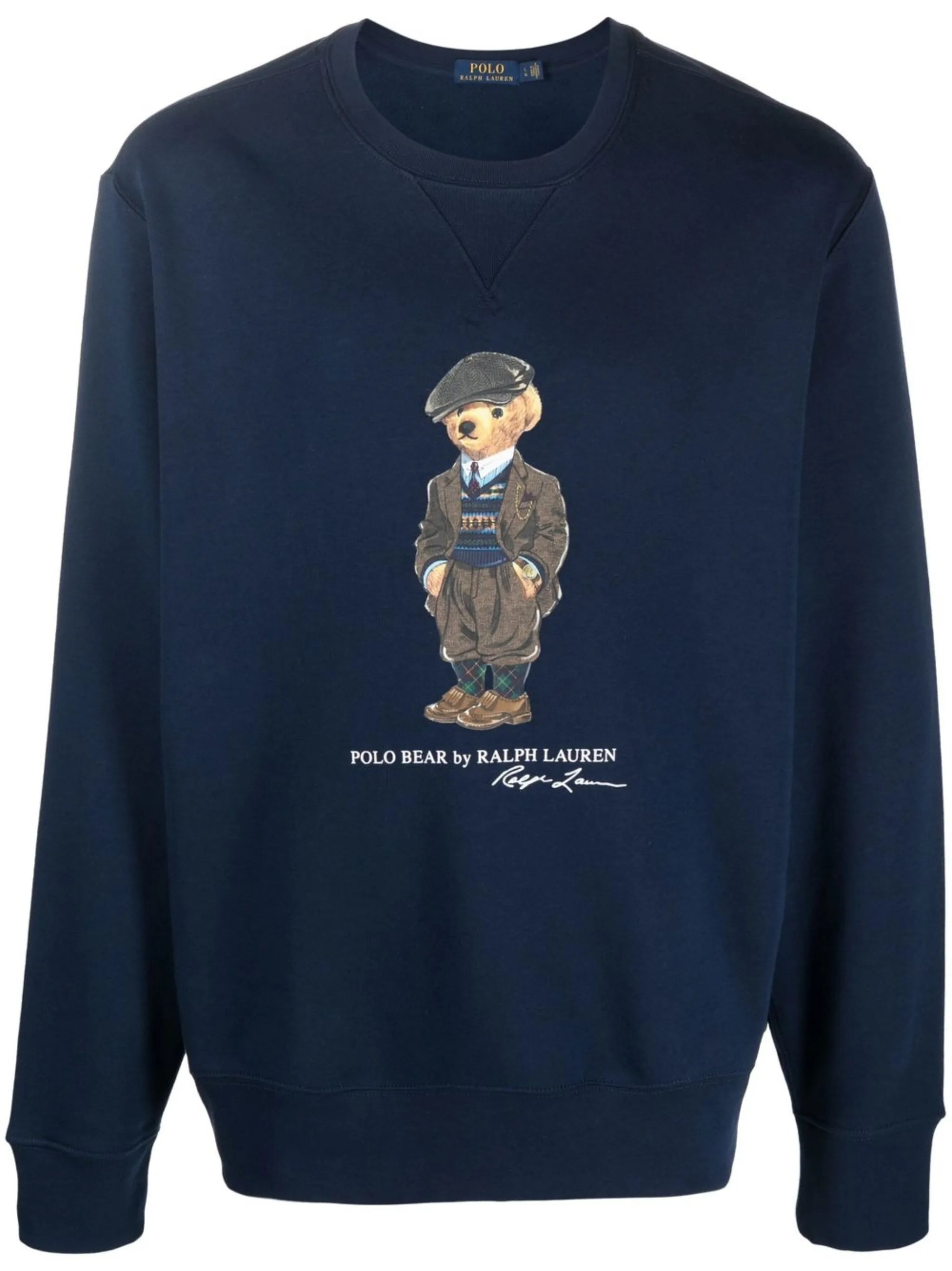 teddy bear-print crew neck sweatshirt