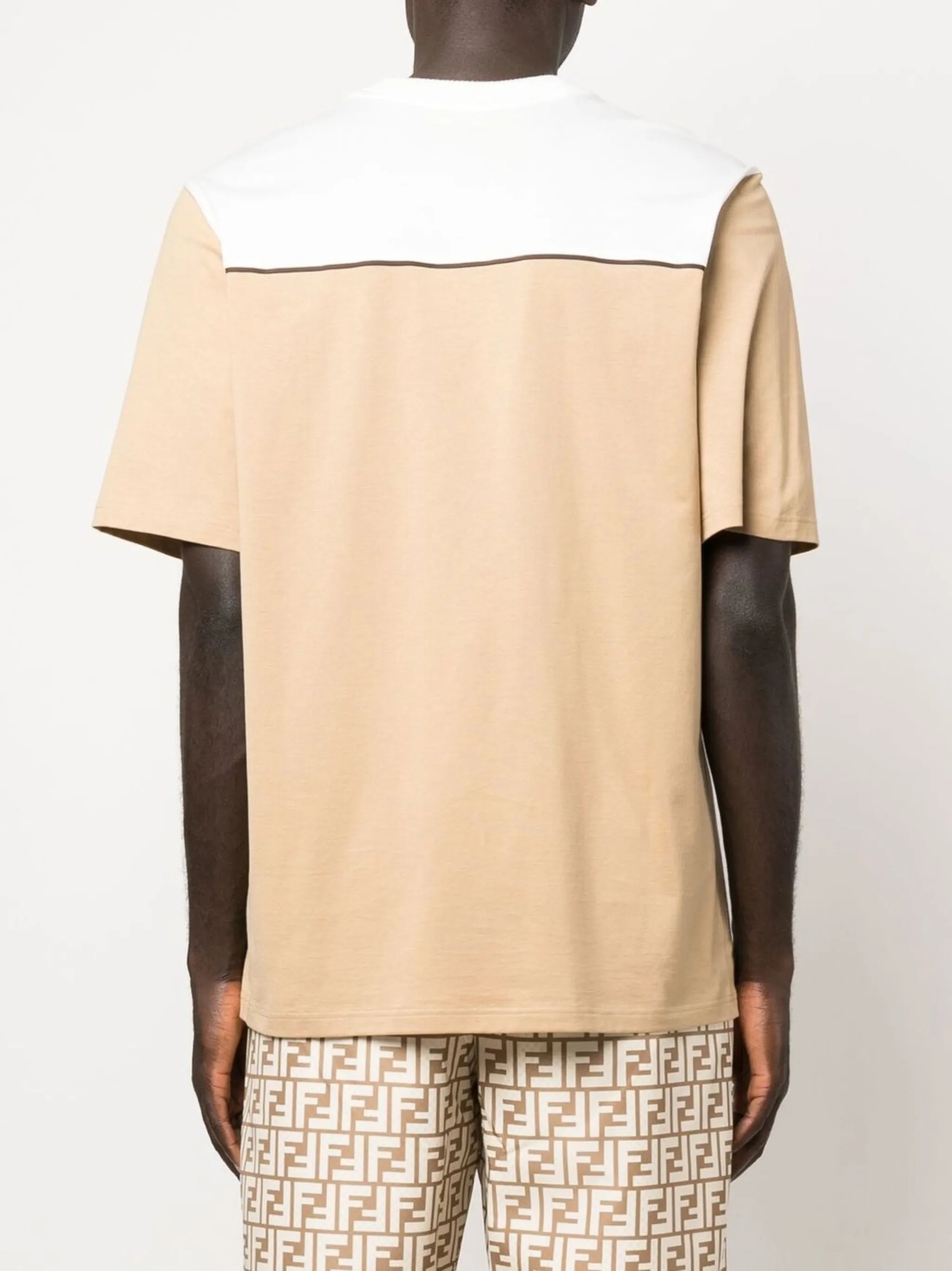 logo-patch panelled T-shirt