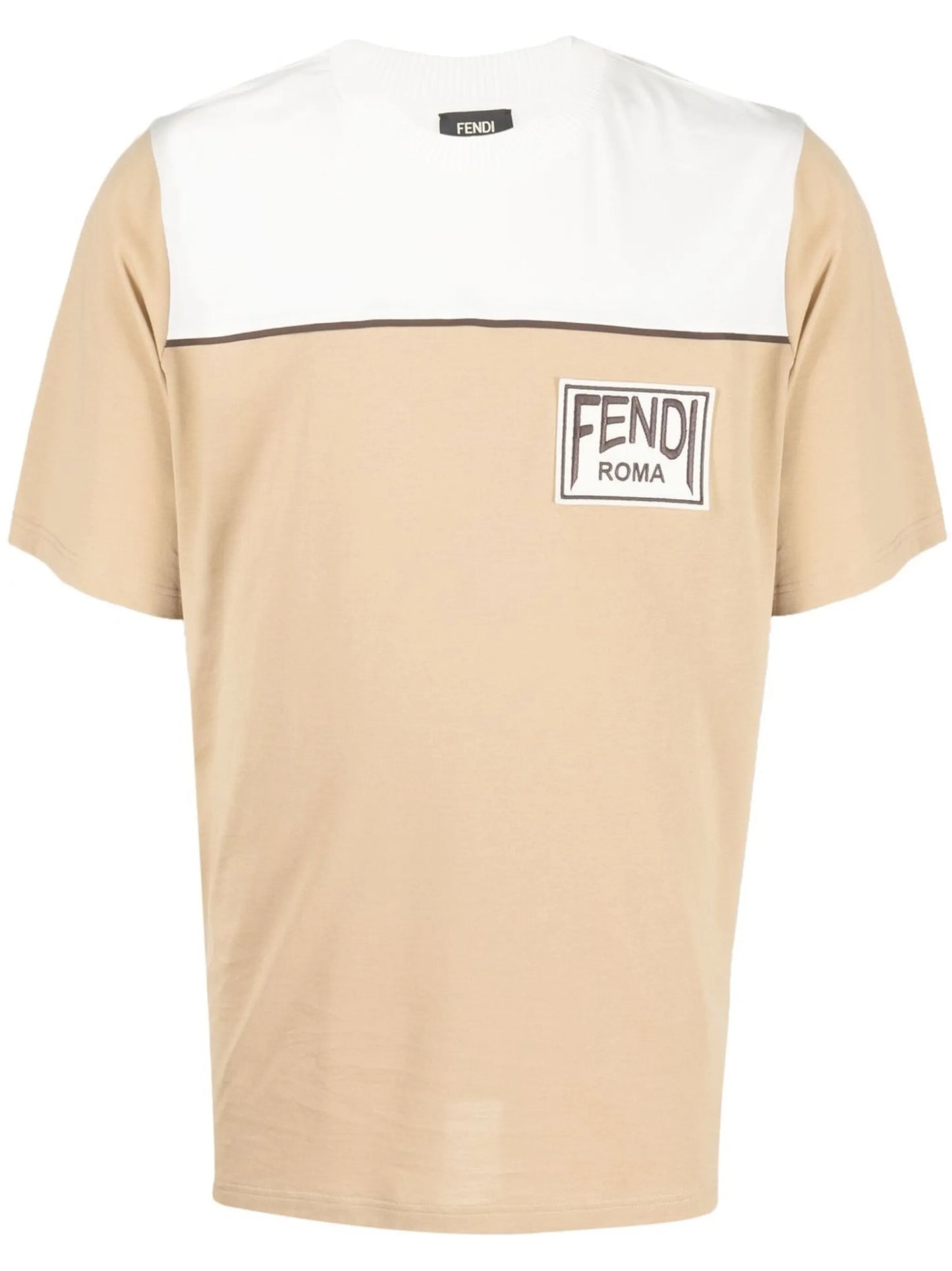 logo-patch panelled T-shirt