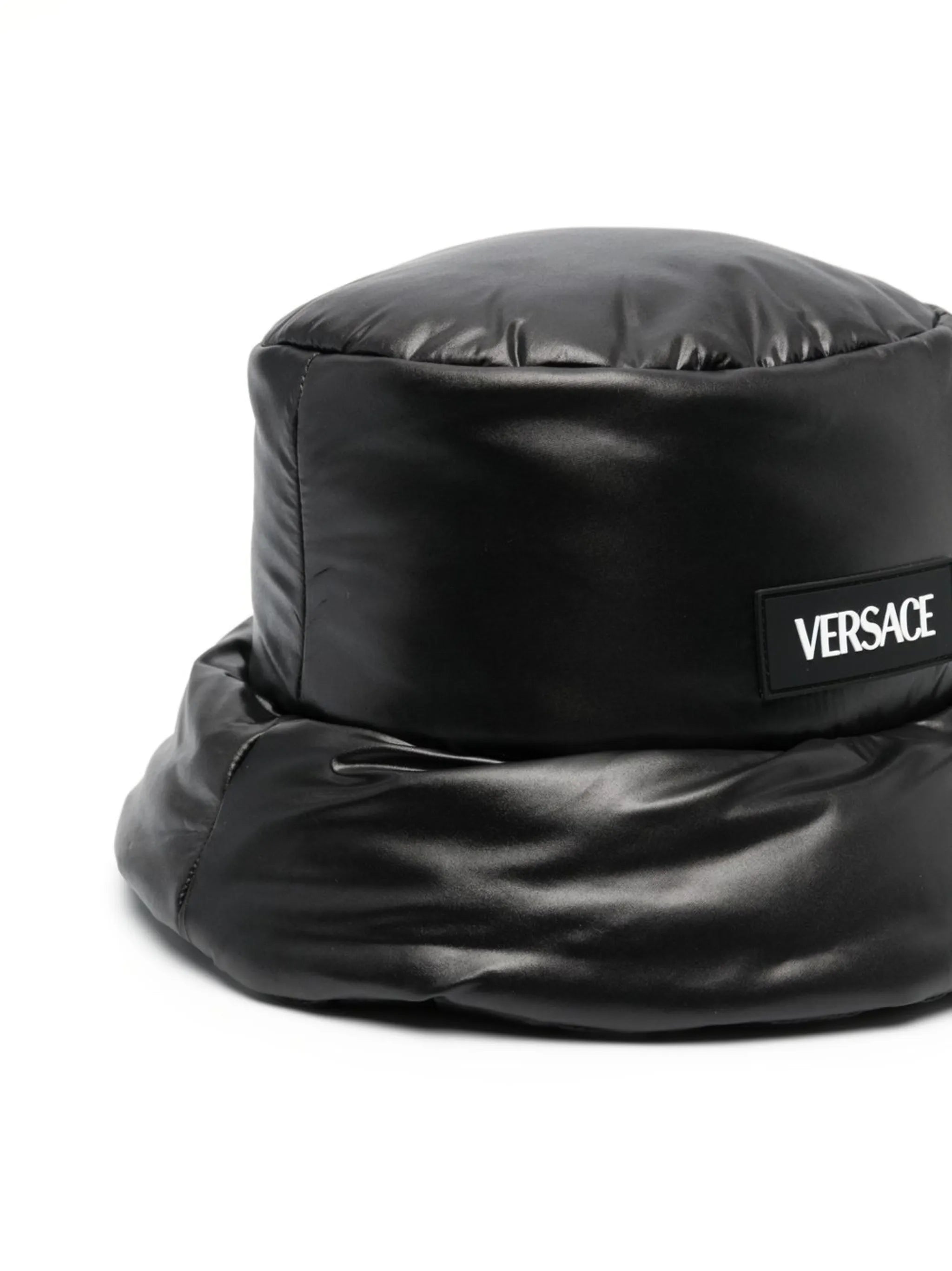 logo-patch padded bucket hat