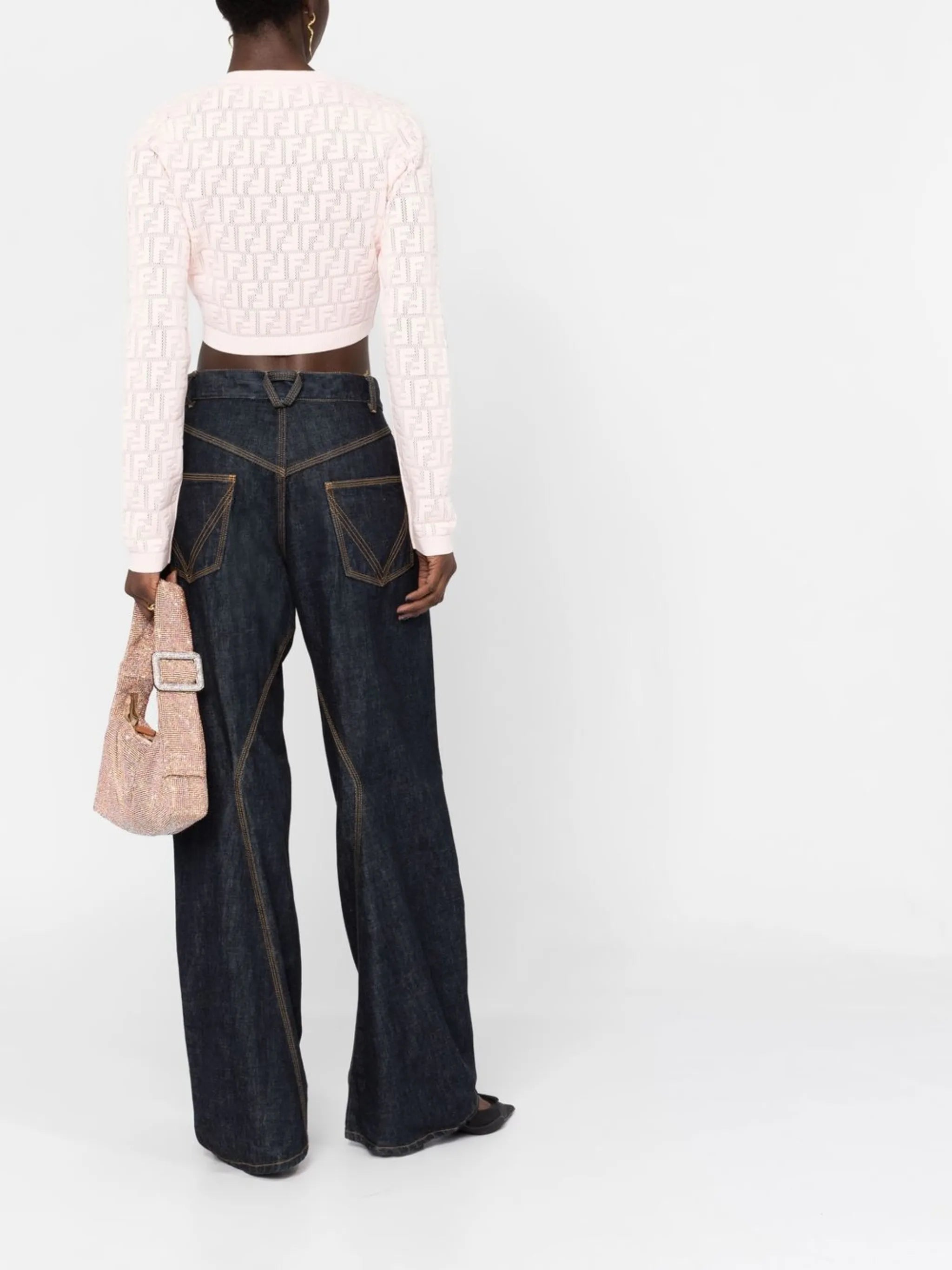 FF-logo print cropped cardigan