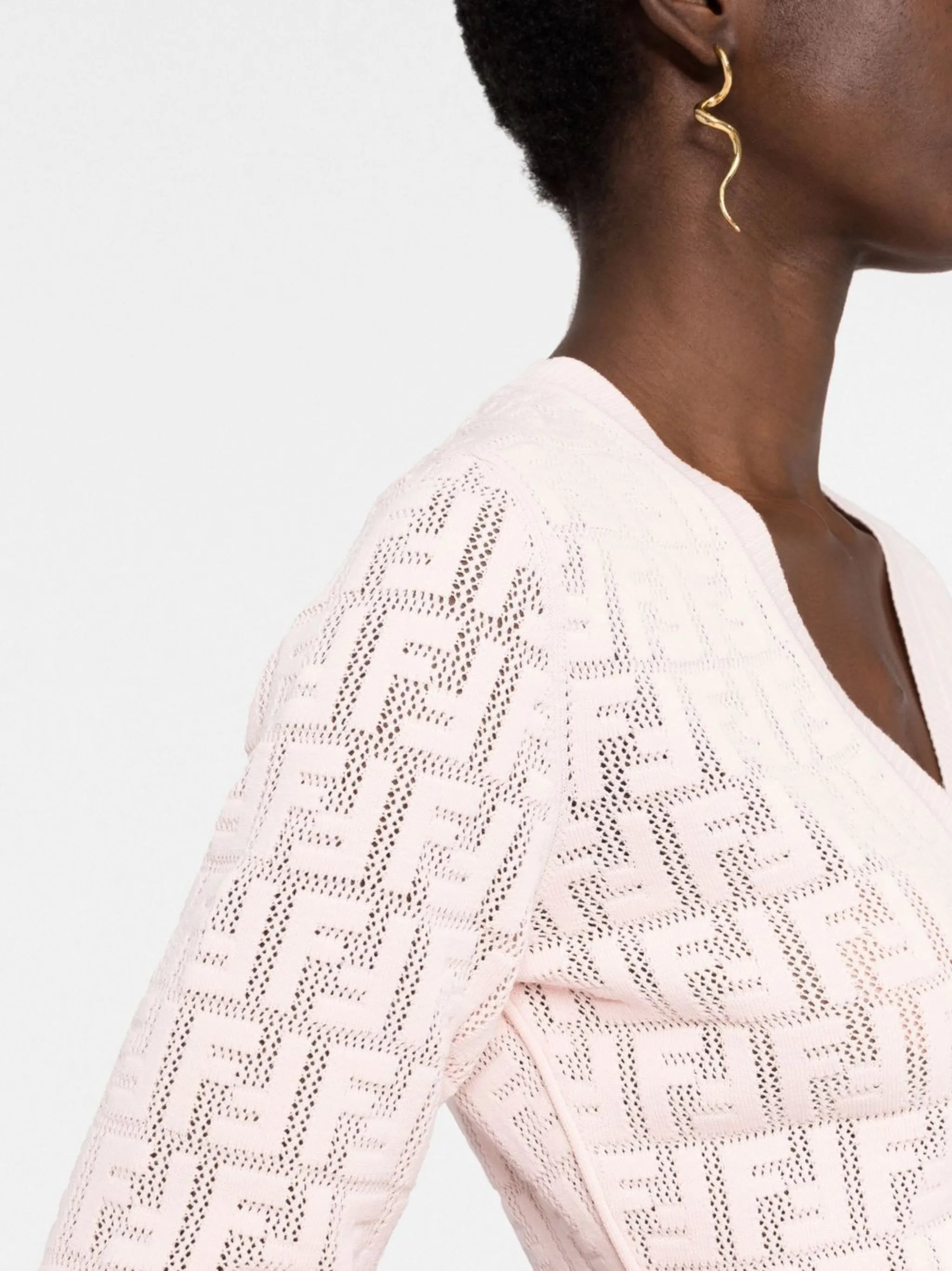 FF-logo print cropped cardigan