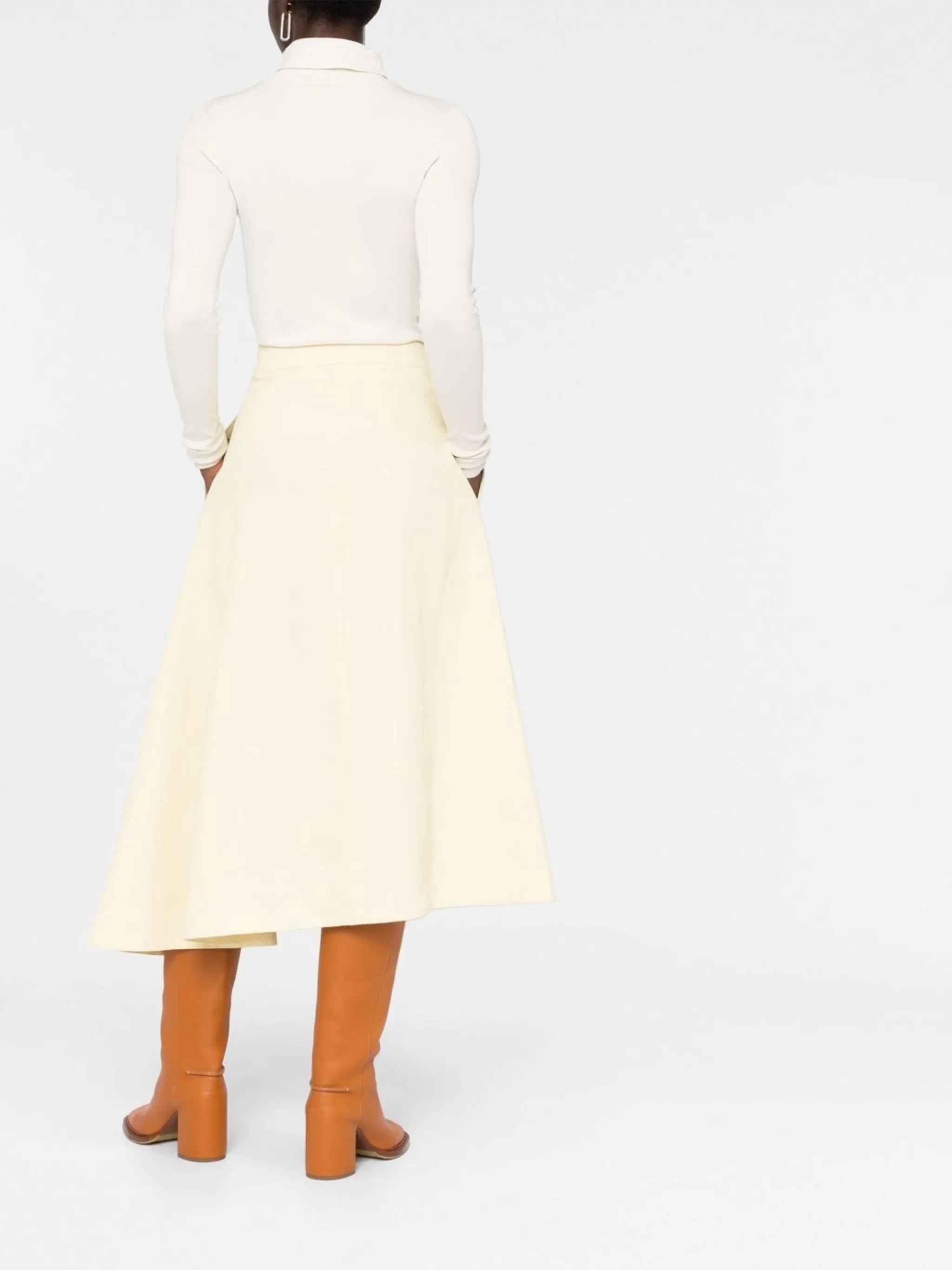 high-waisted midi-skirt
