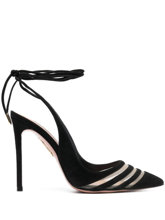 Unfaithful ankle-tie 105mm pumps