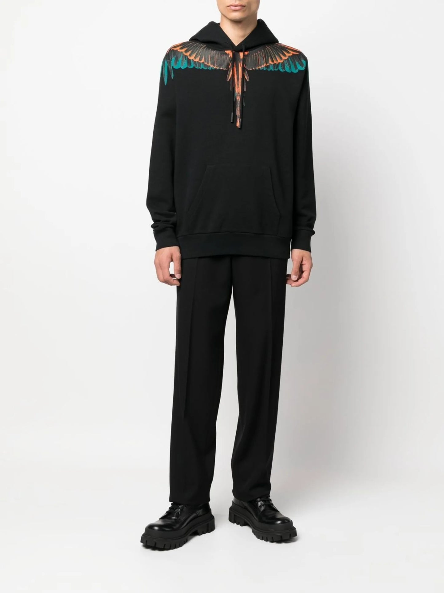 Wings-print pullover hoodie