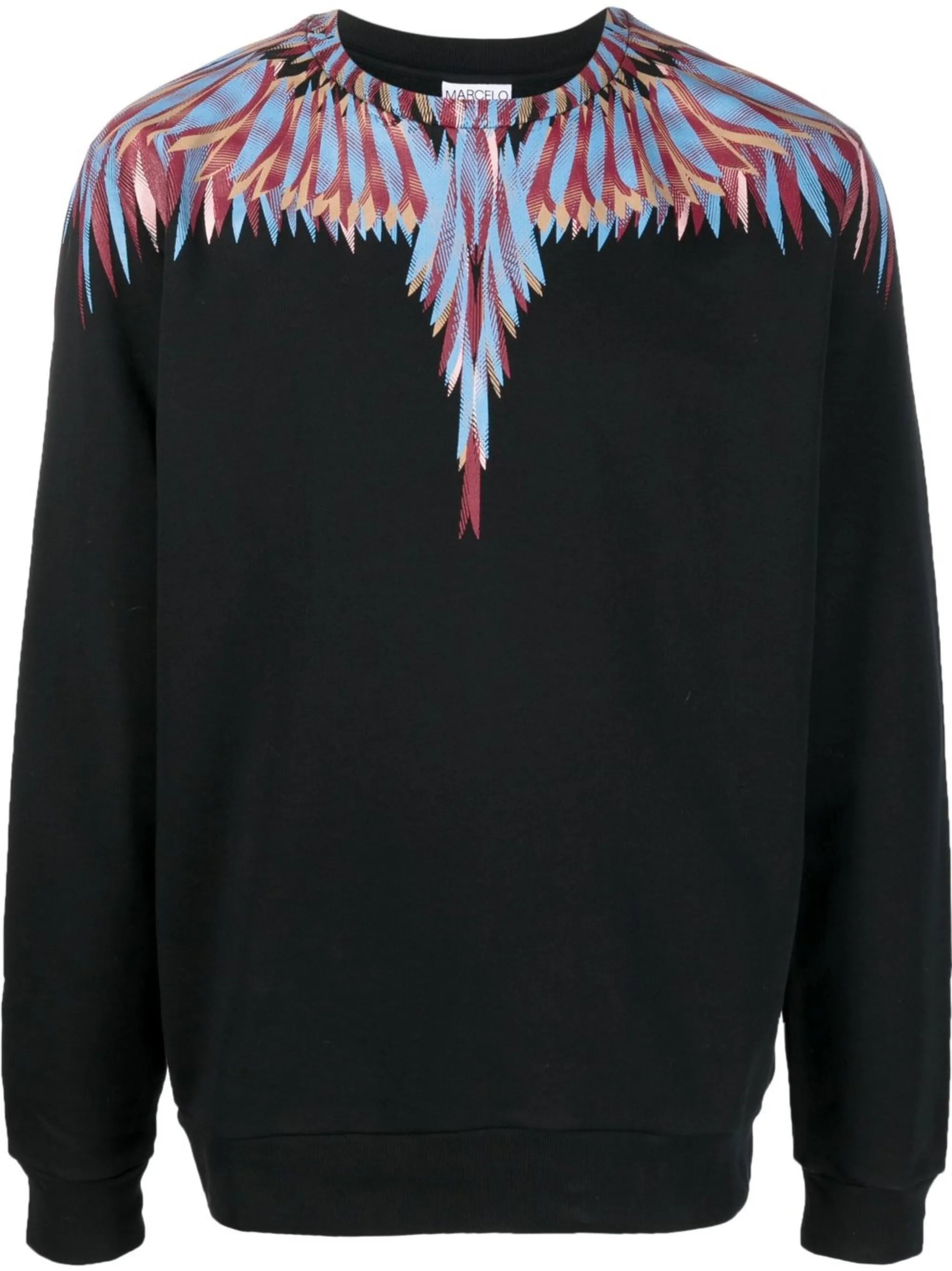 wings-print crew neck sweatshirt
