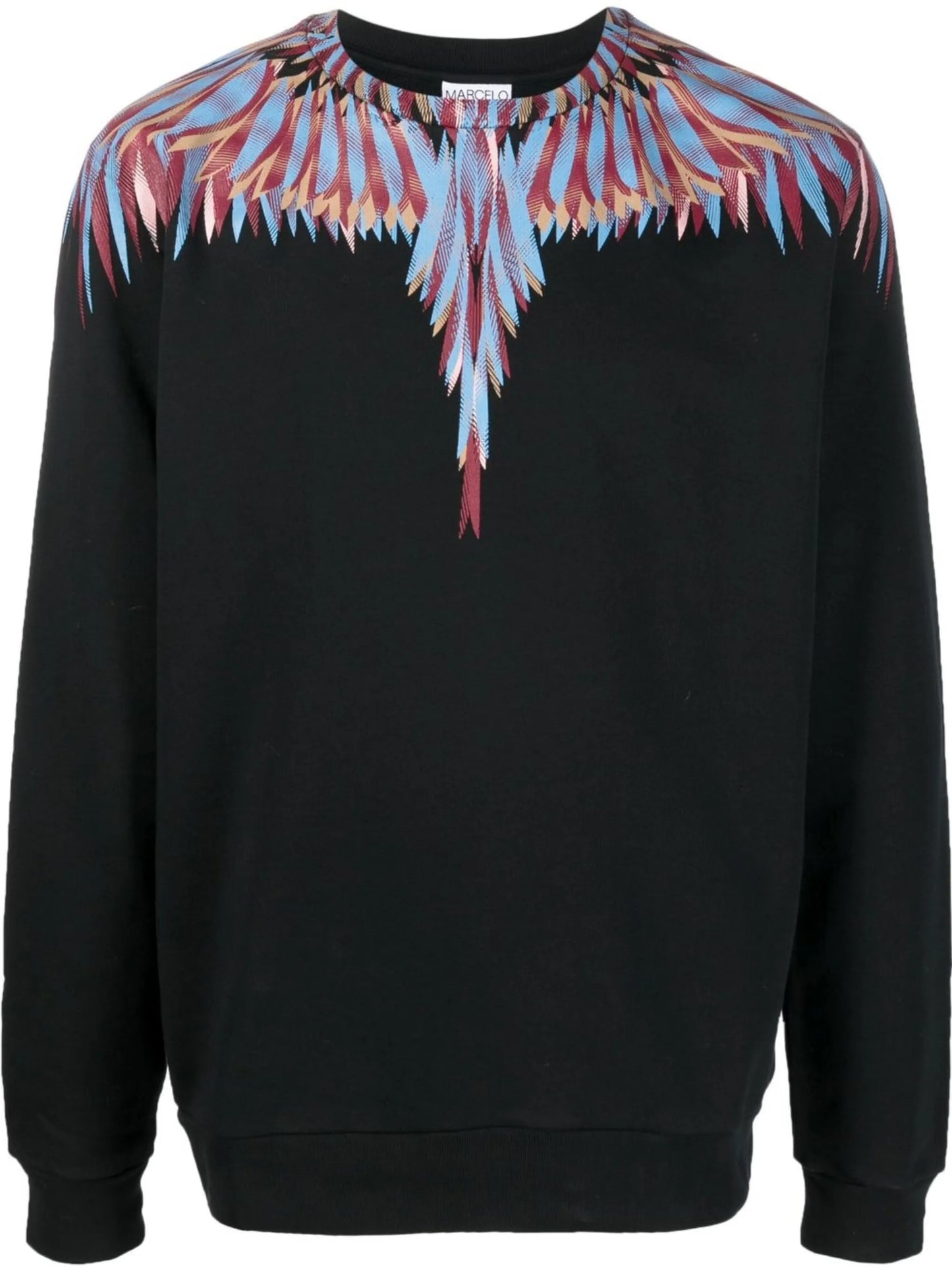 wings-print crew neck sweatshirt