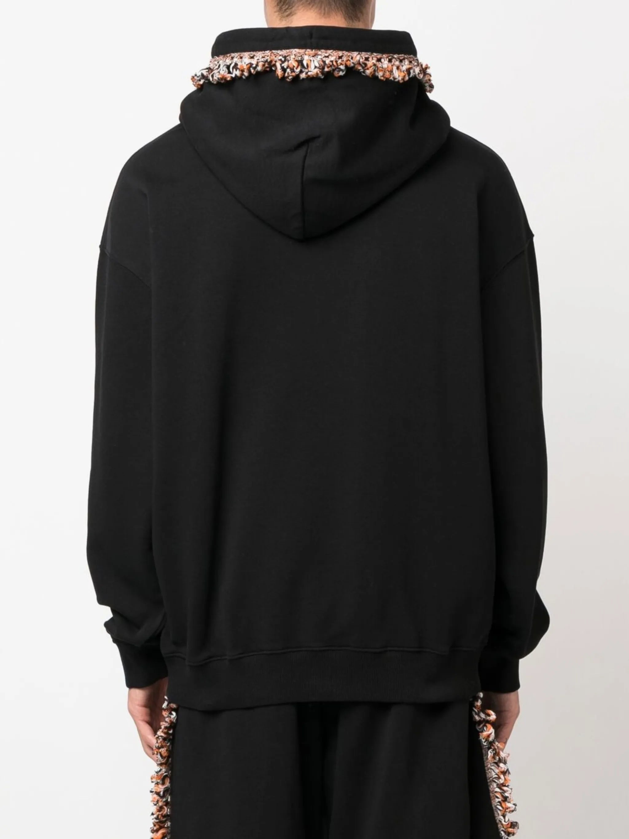 fringed-trim pullover hoodie