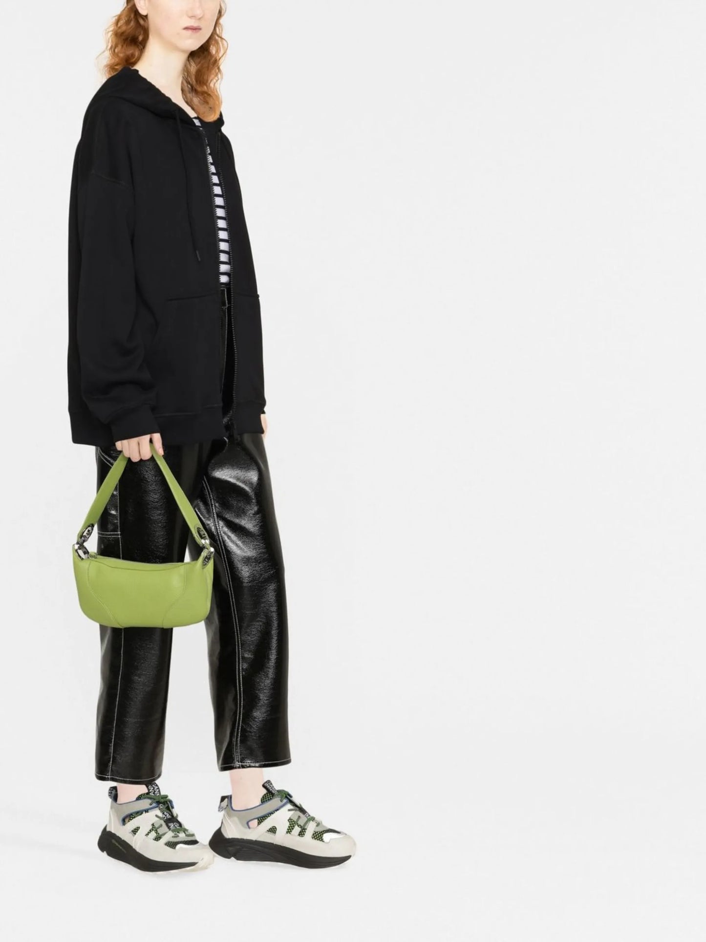 logo-embroidered zipped hoodie