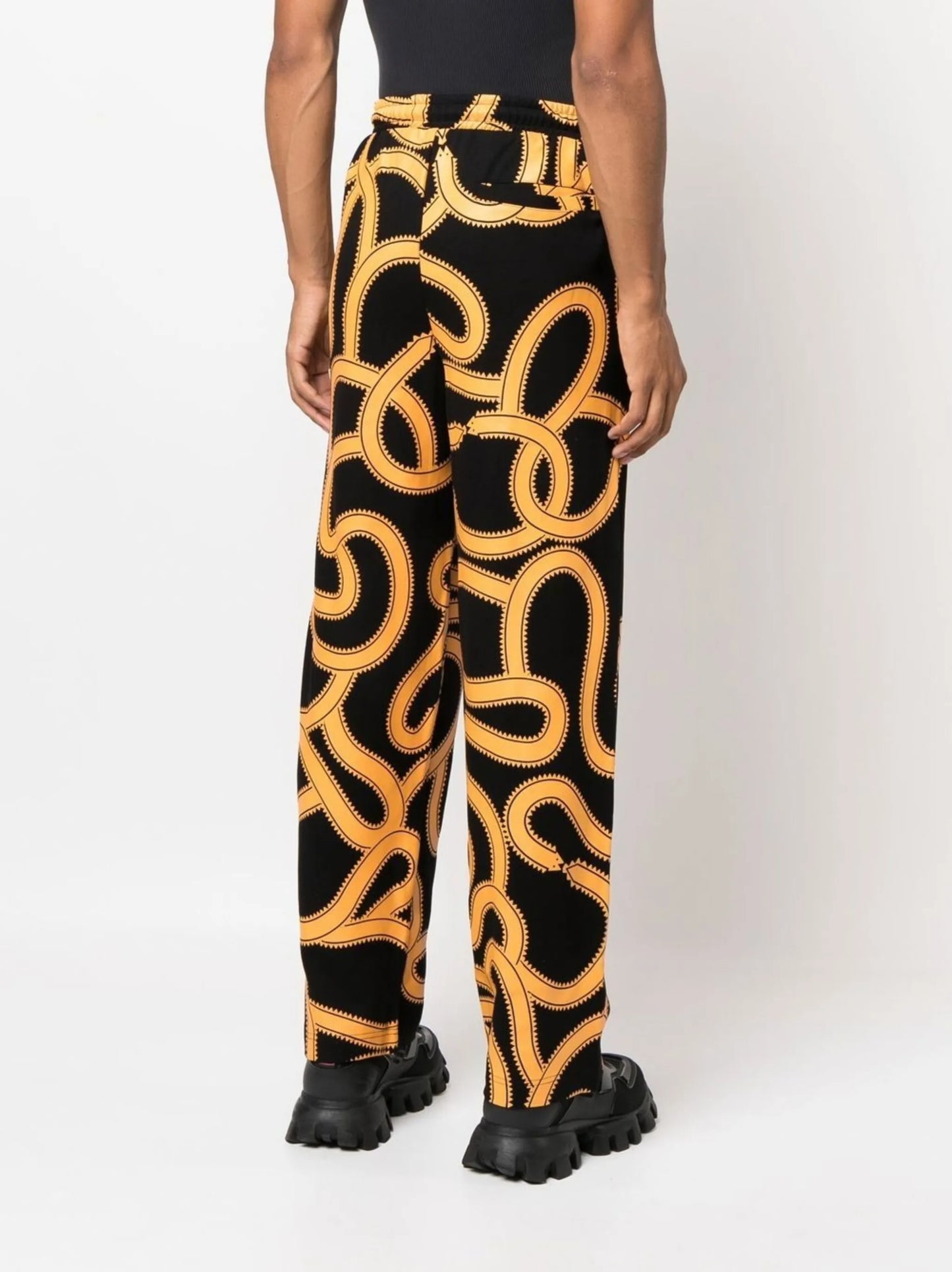 Snake-print track pants