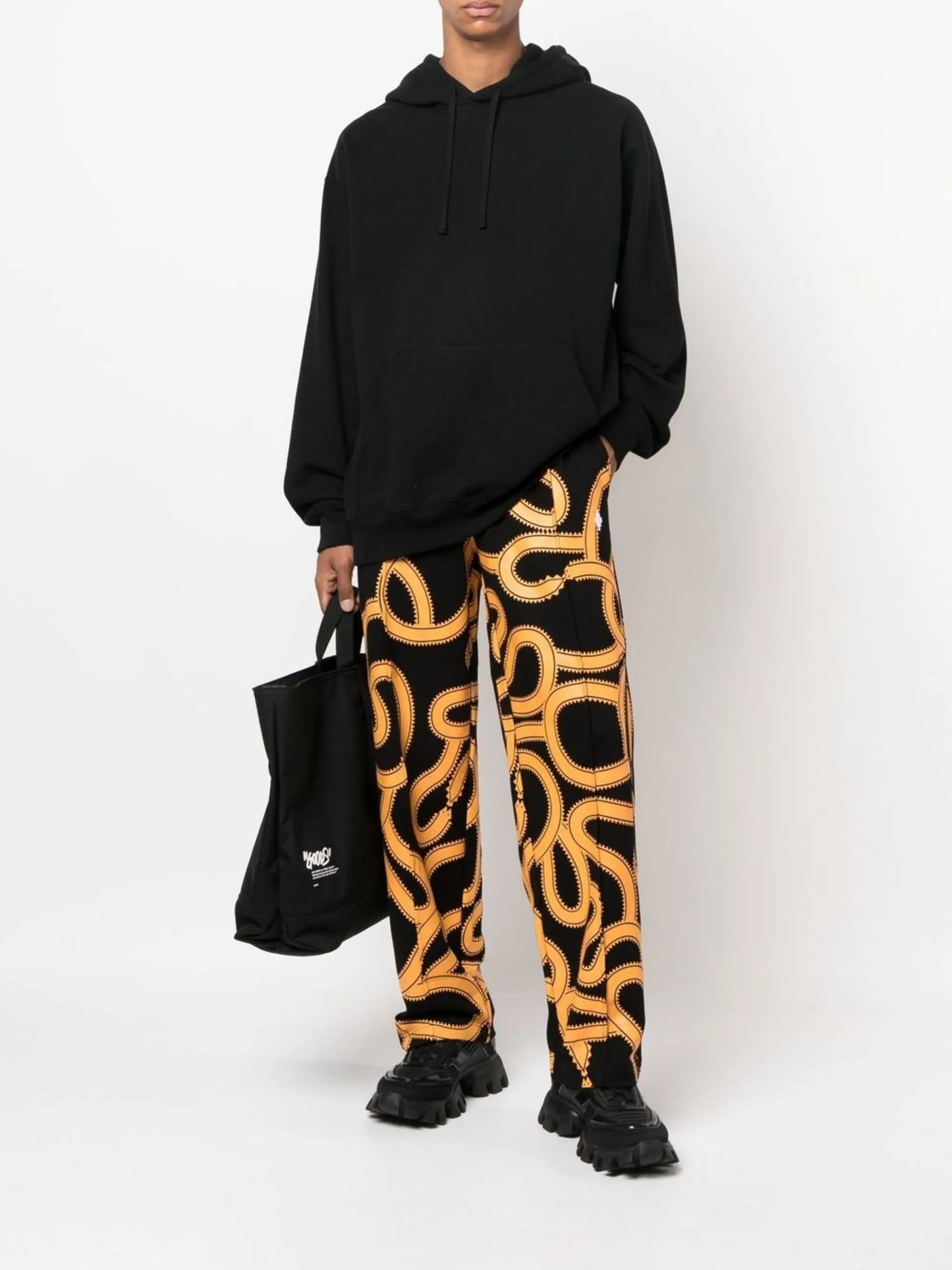 Snake-print track pants