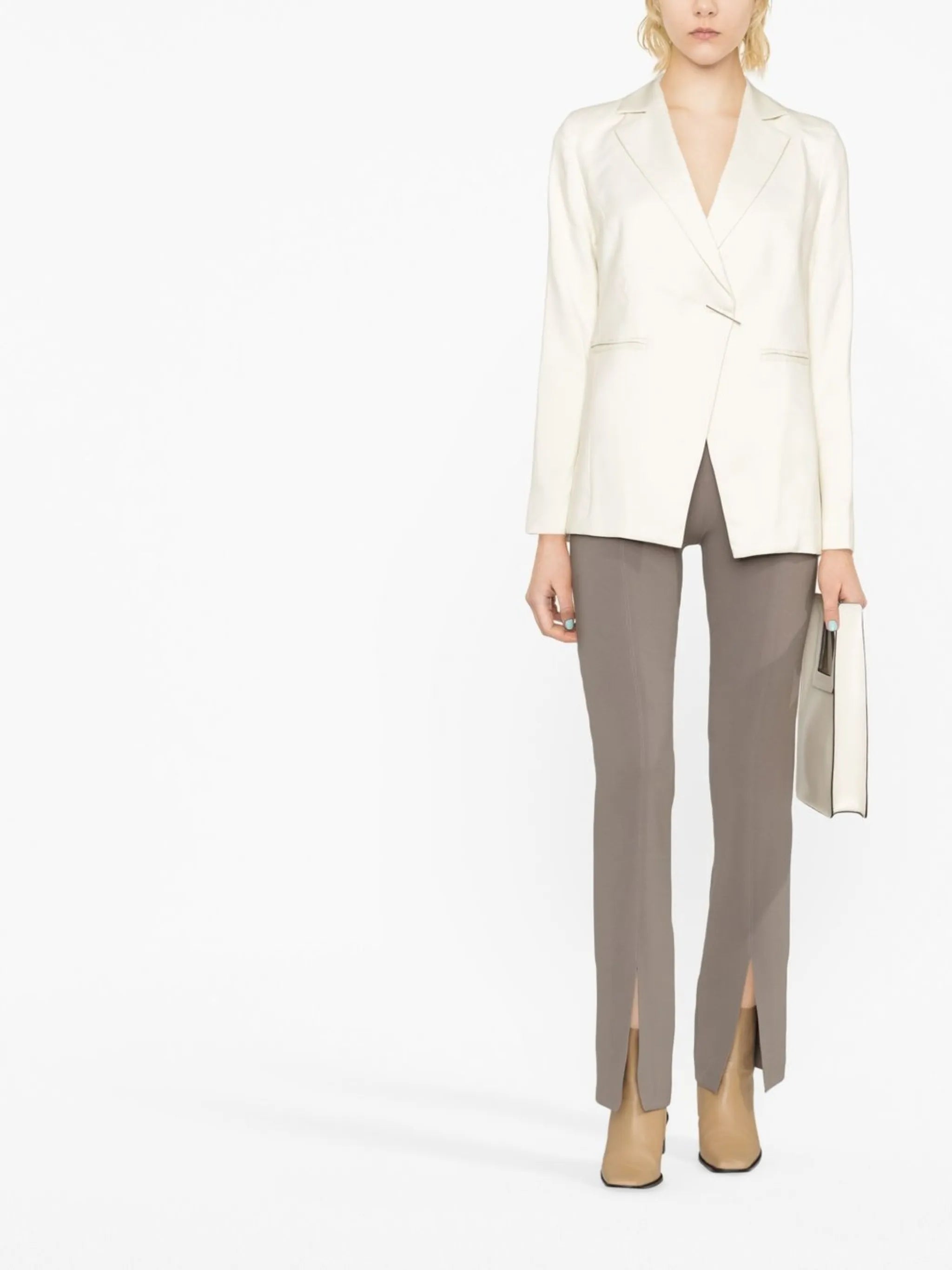 wrap-front blazer