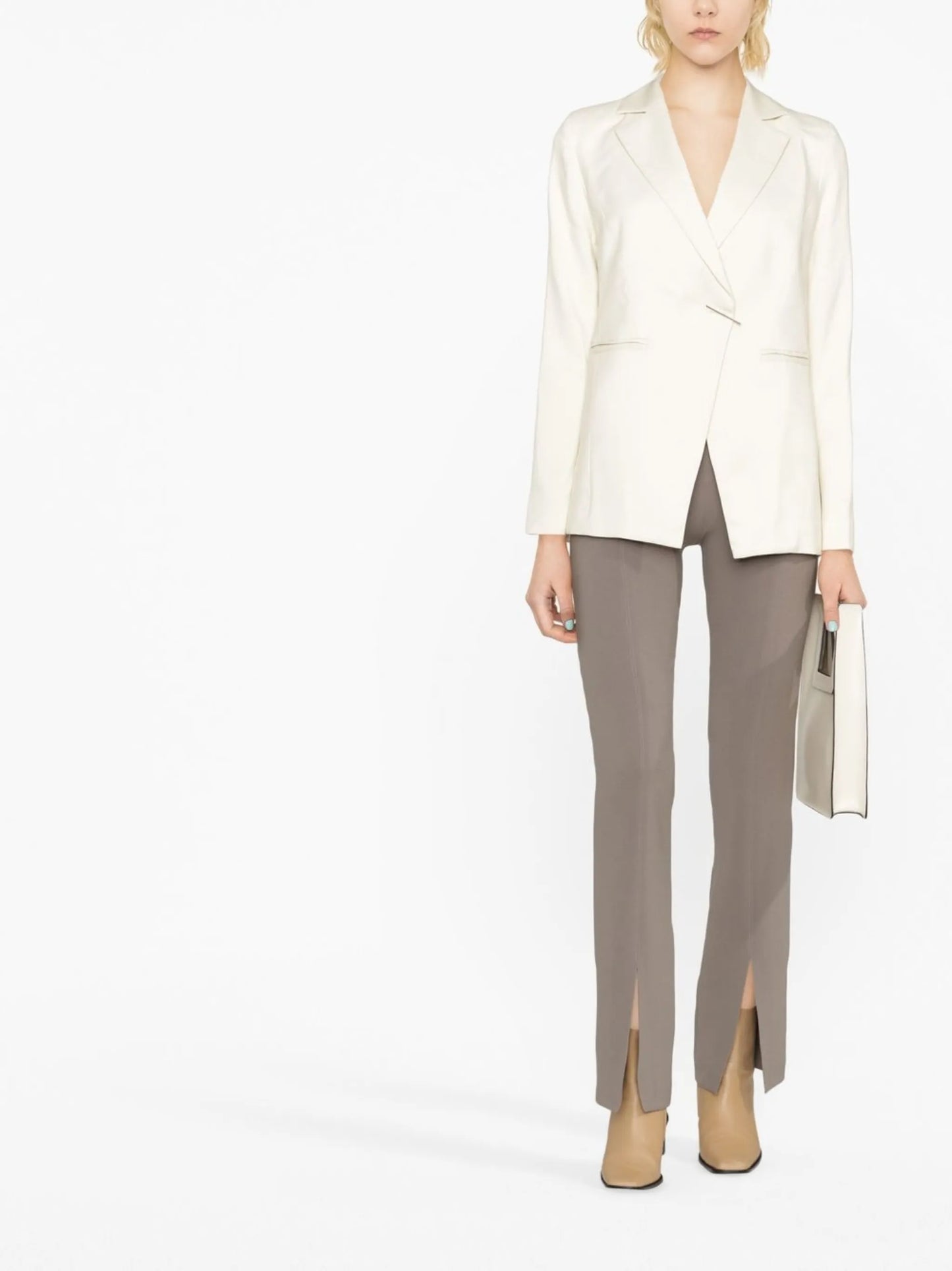 wrap-front blazer
