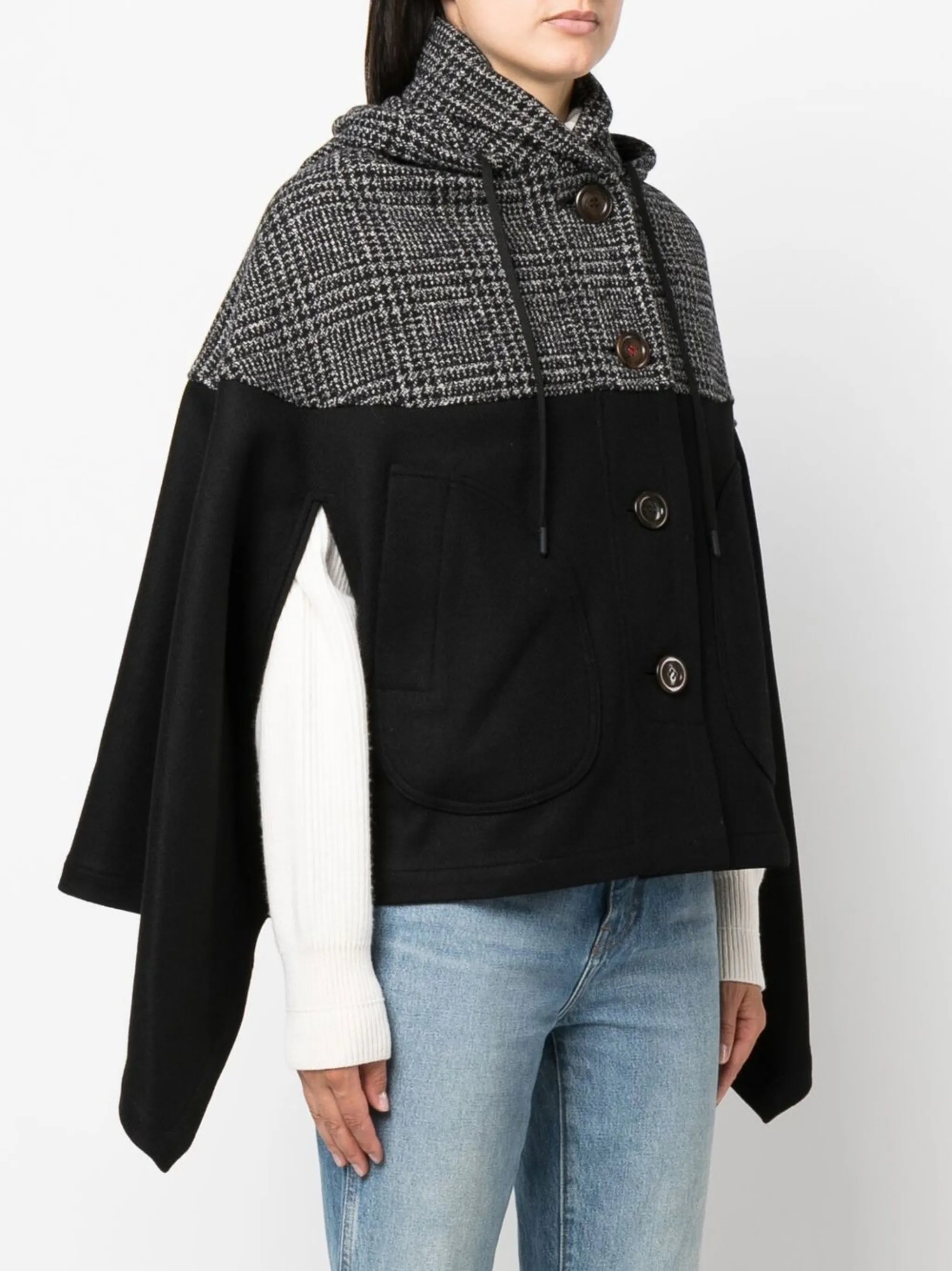 two-tone hooded cape