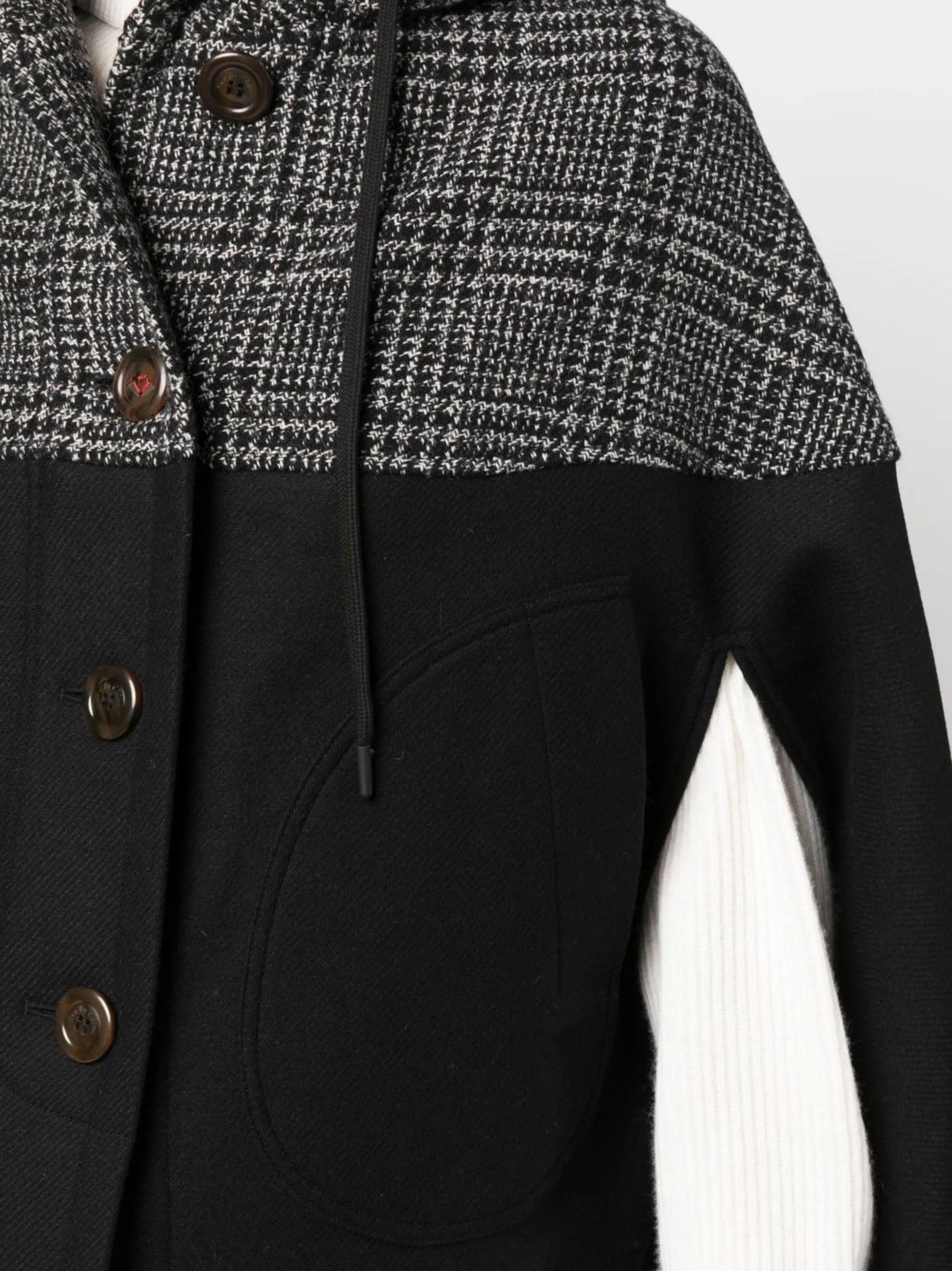 two-tone hooded cape