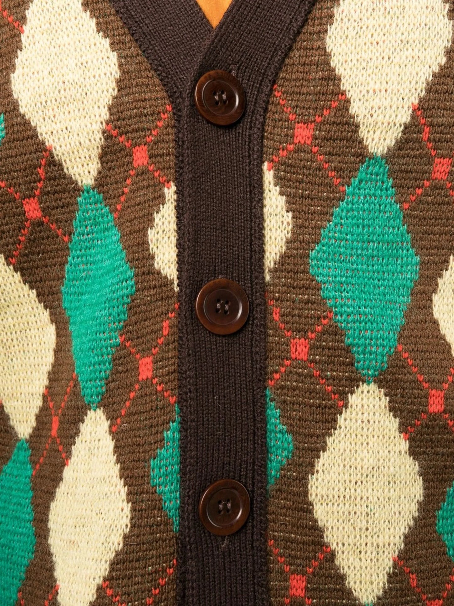 Argyle intarsia-knit cardigan