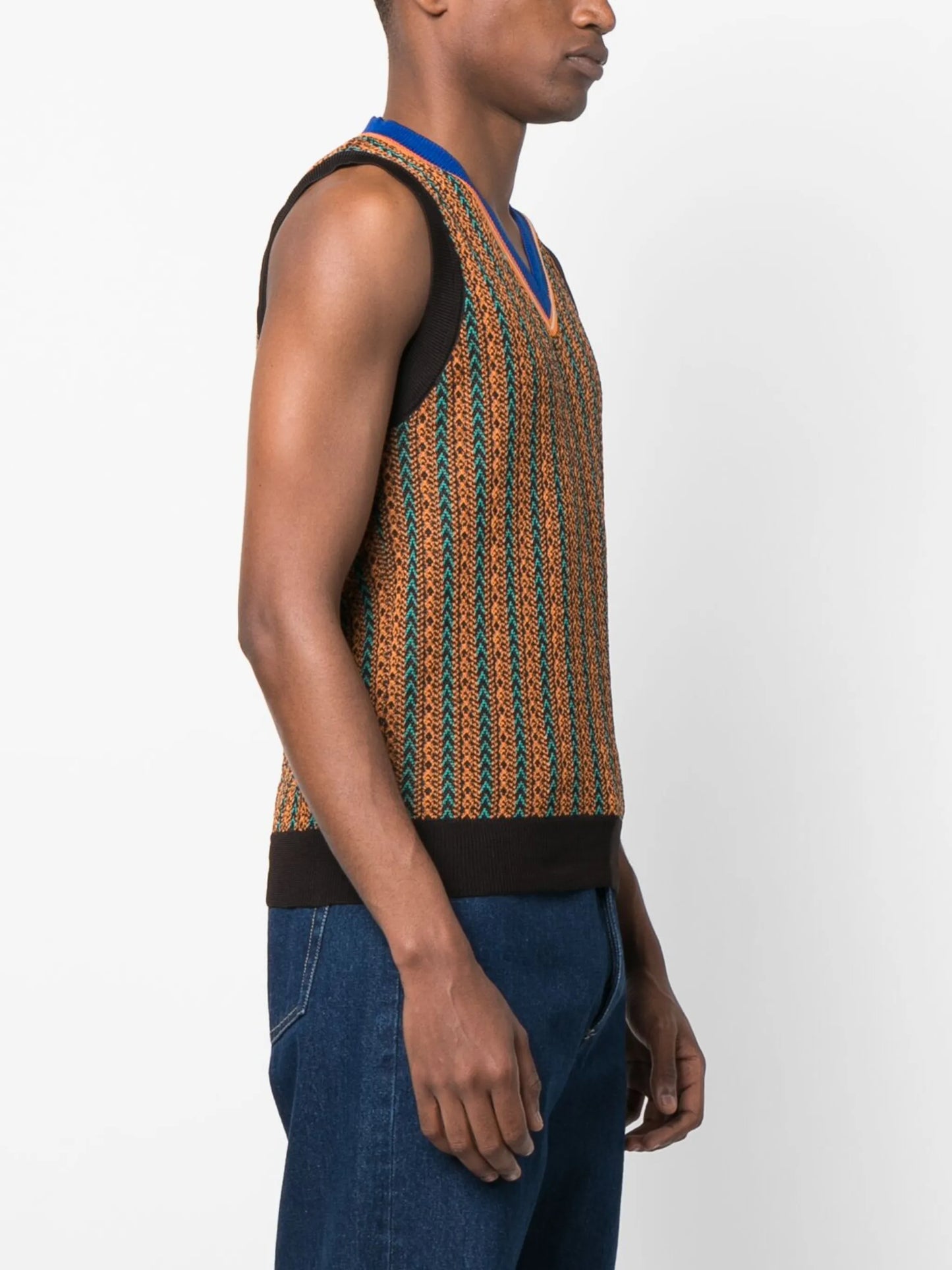 striped knitted vest