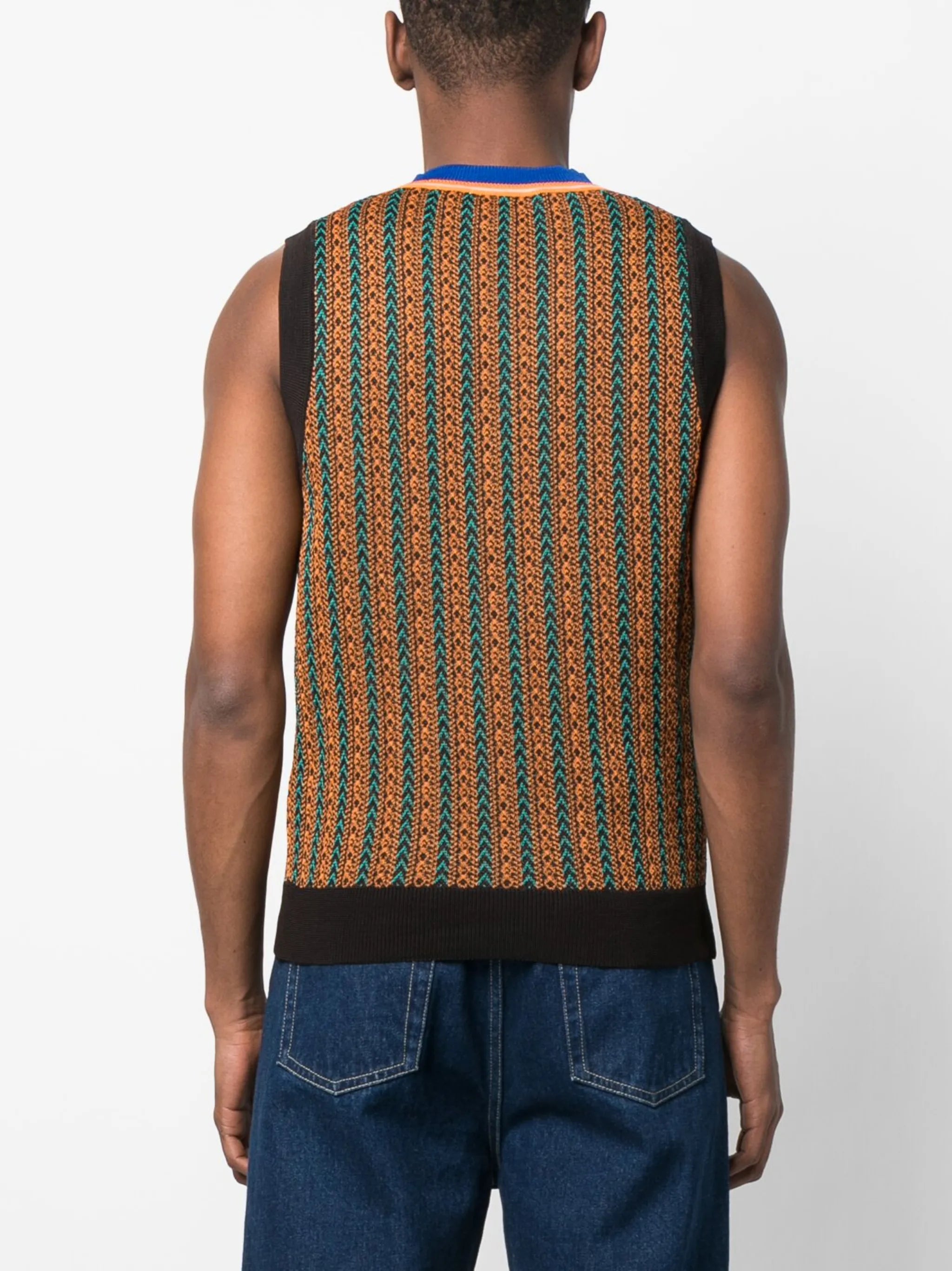 striped knitted vest