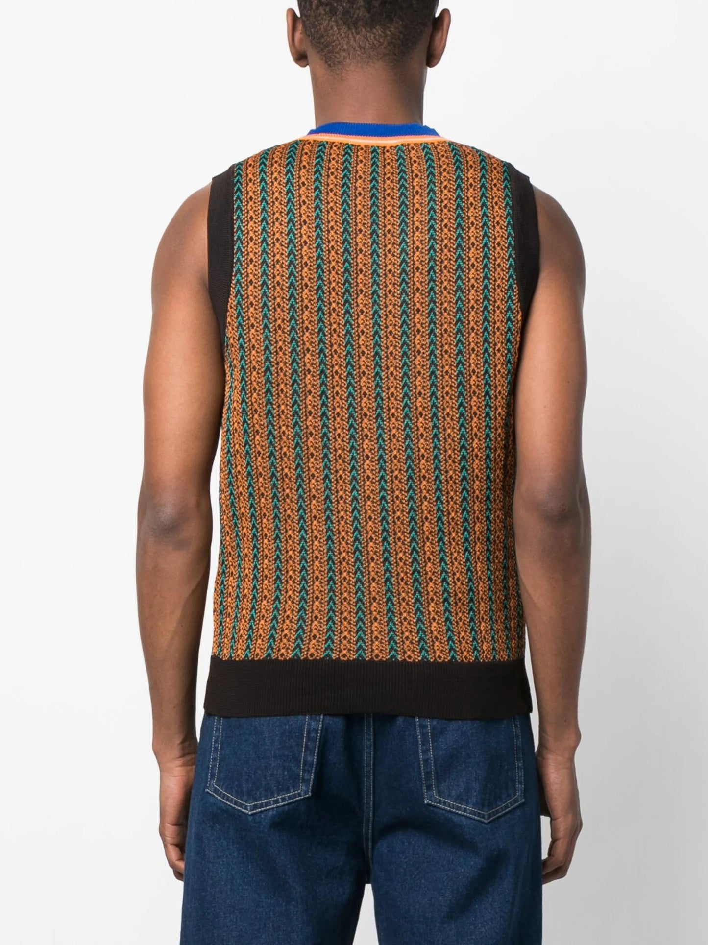 striped knitted vest