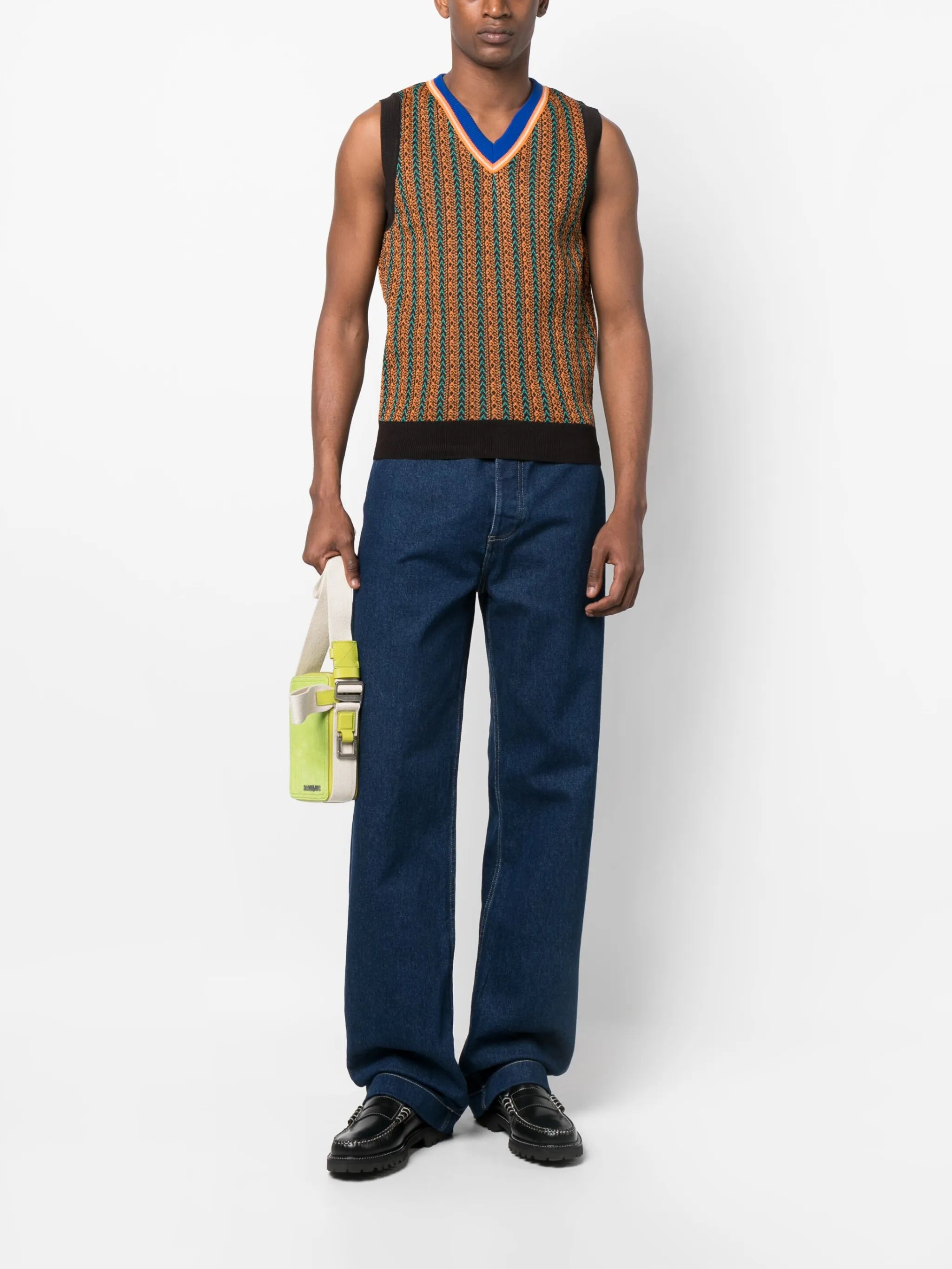 striped knitted vest