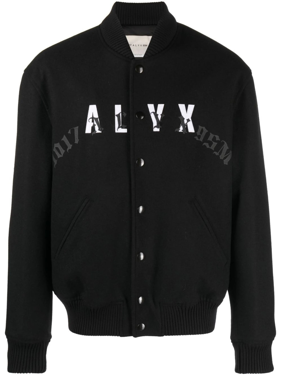leather logo bomber jacket