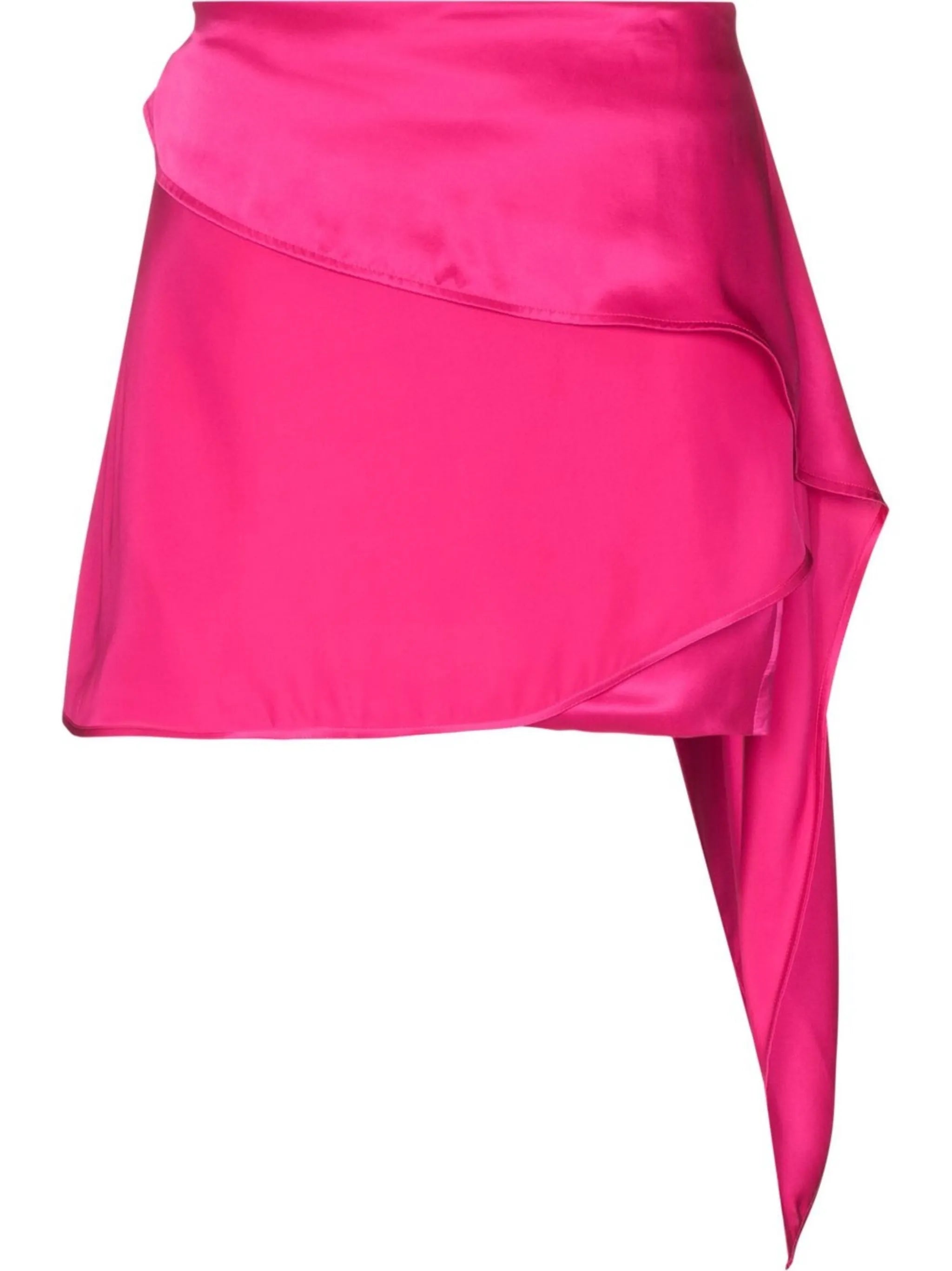 drape-detail satin-finish skirt