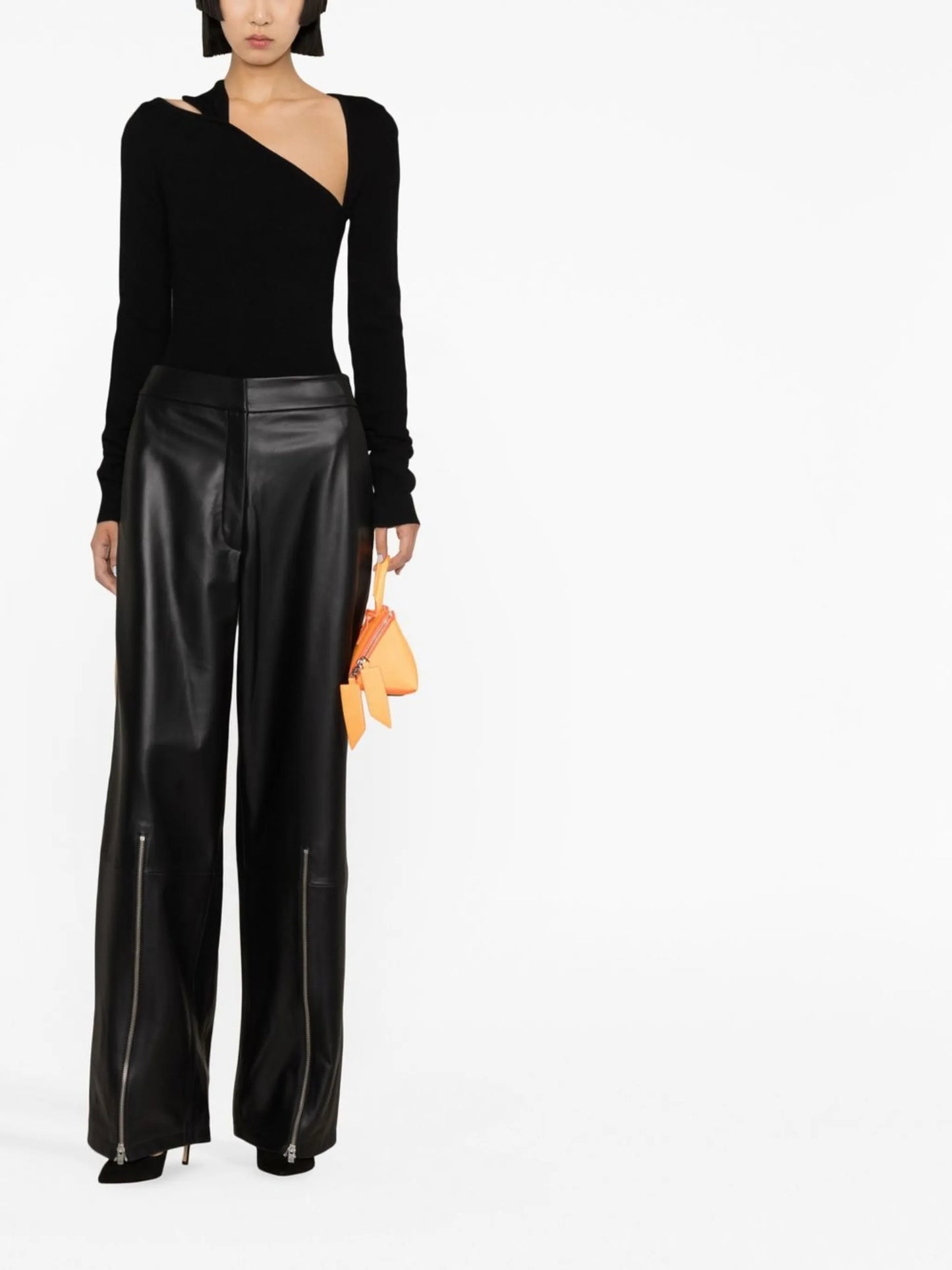 cut-out long-sleeved cashmere top