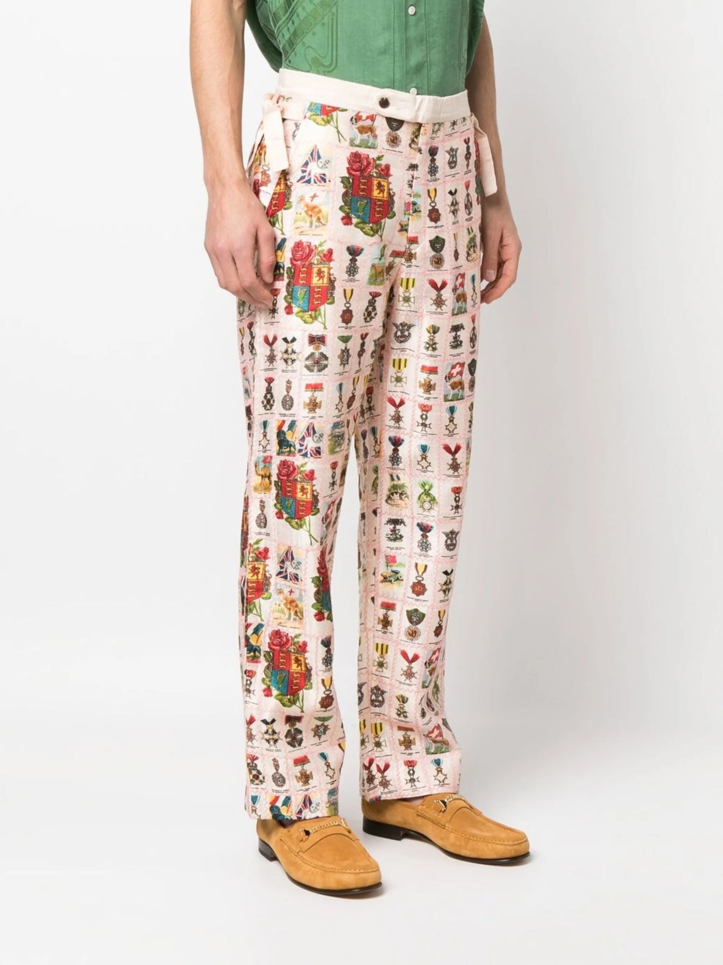 signet-quilted straight trousers