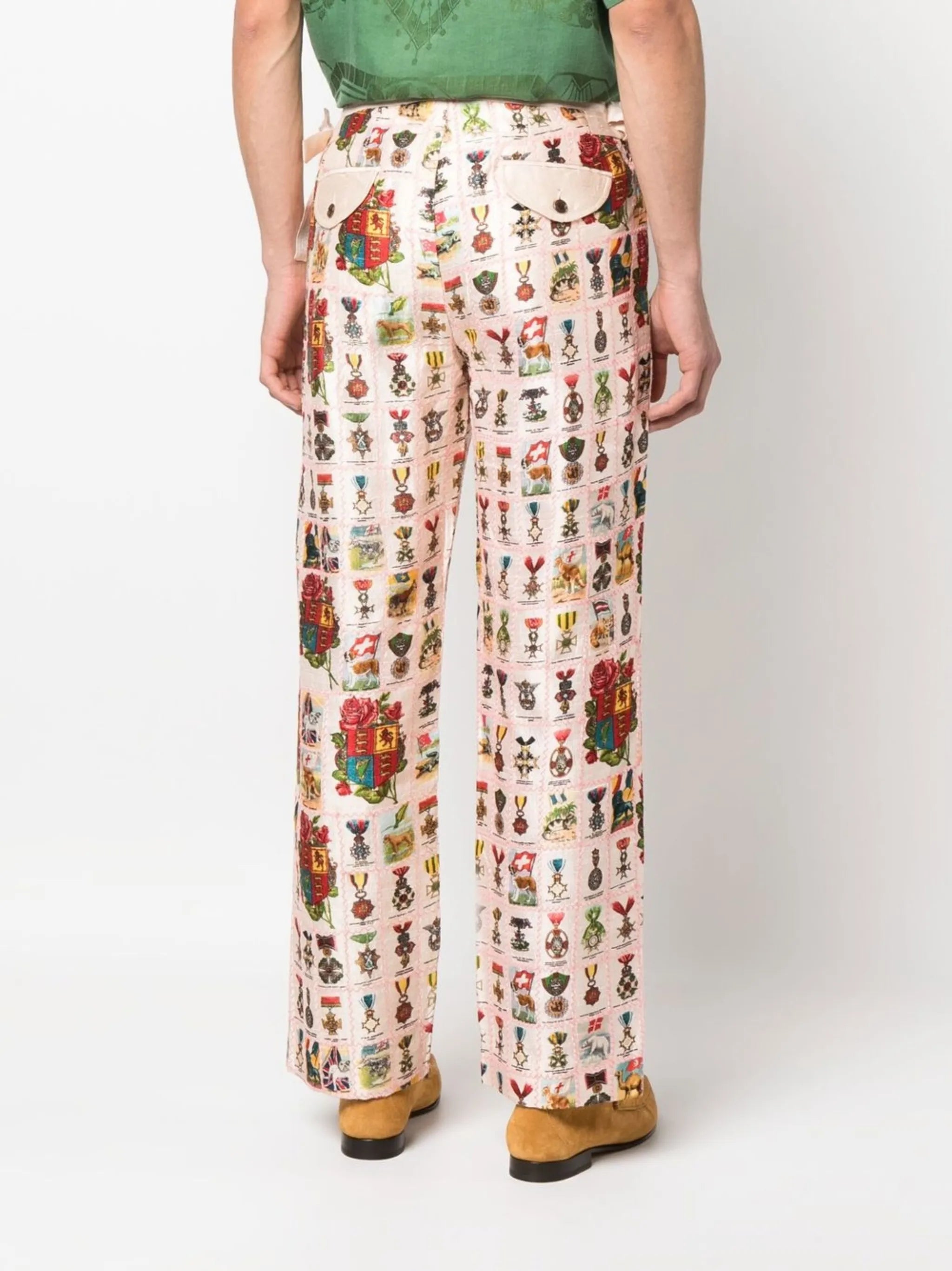 signet-quilted straight trousers