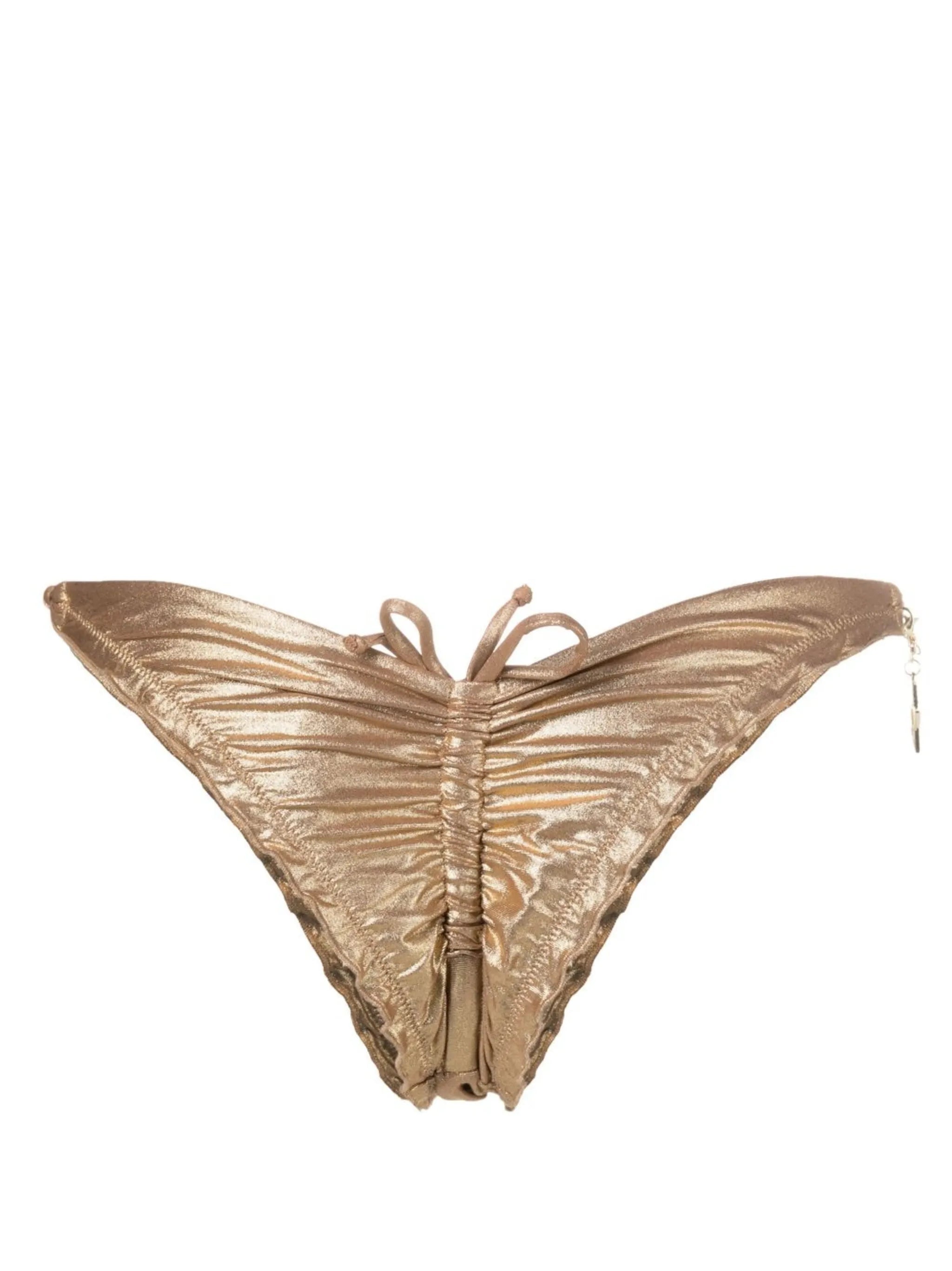 Berry gathered-detail bikini brief