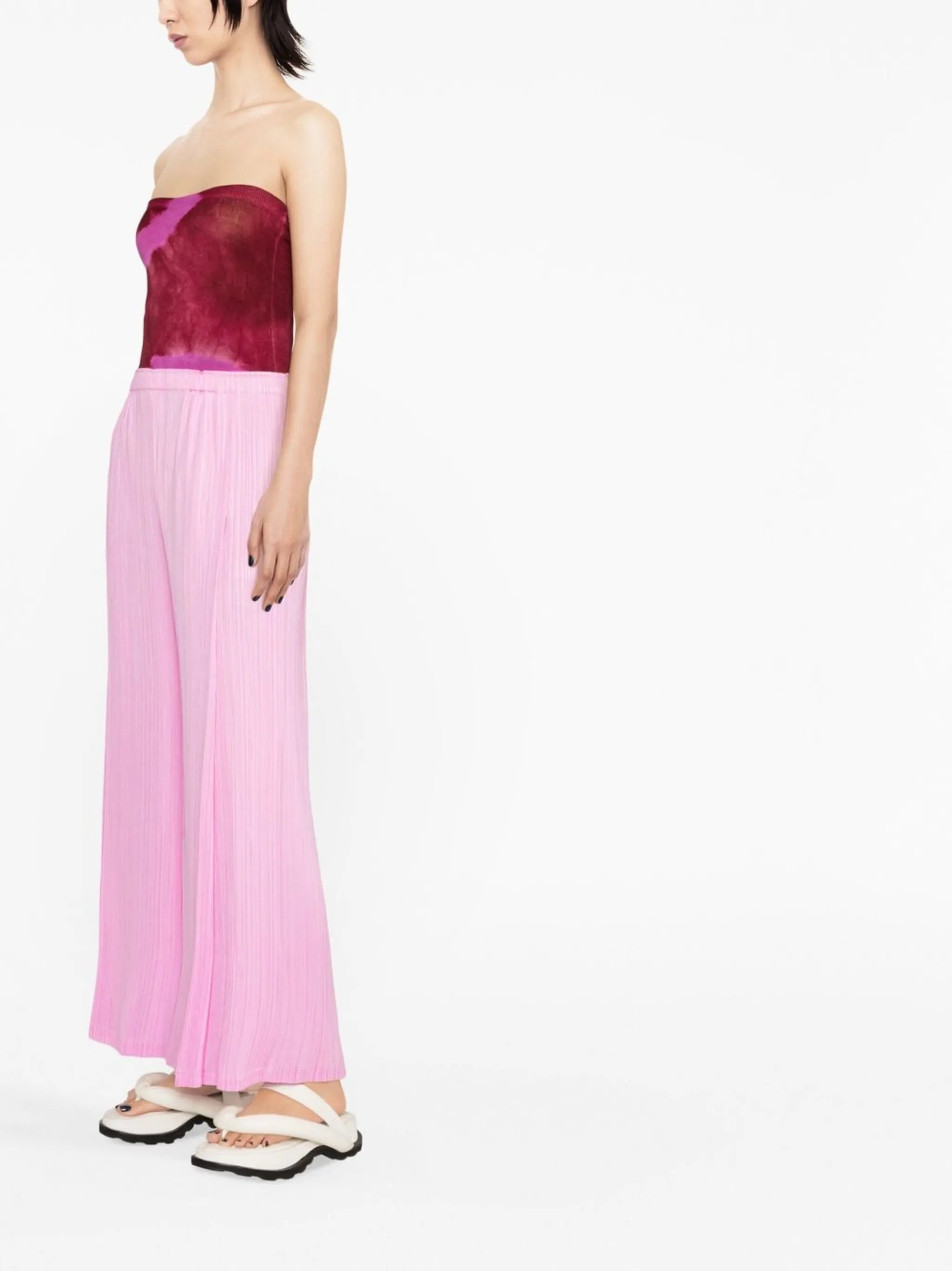 September plissé-effect cropped trousers