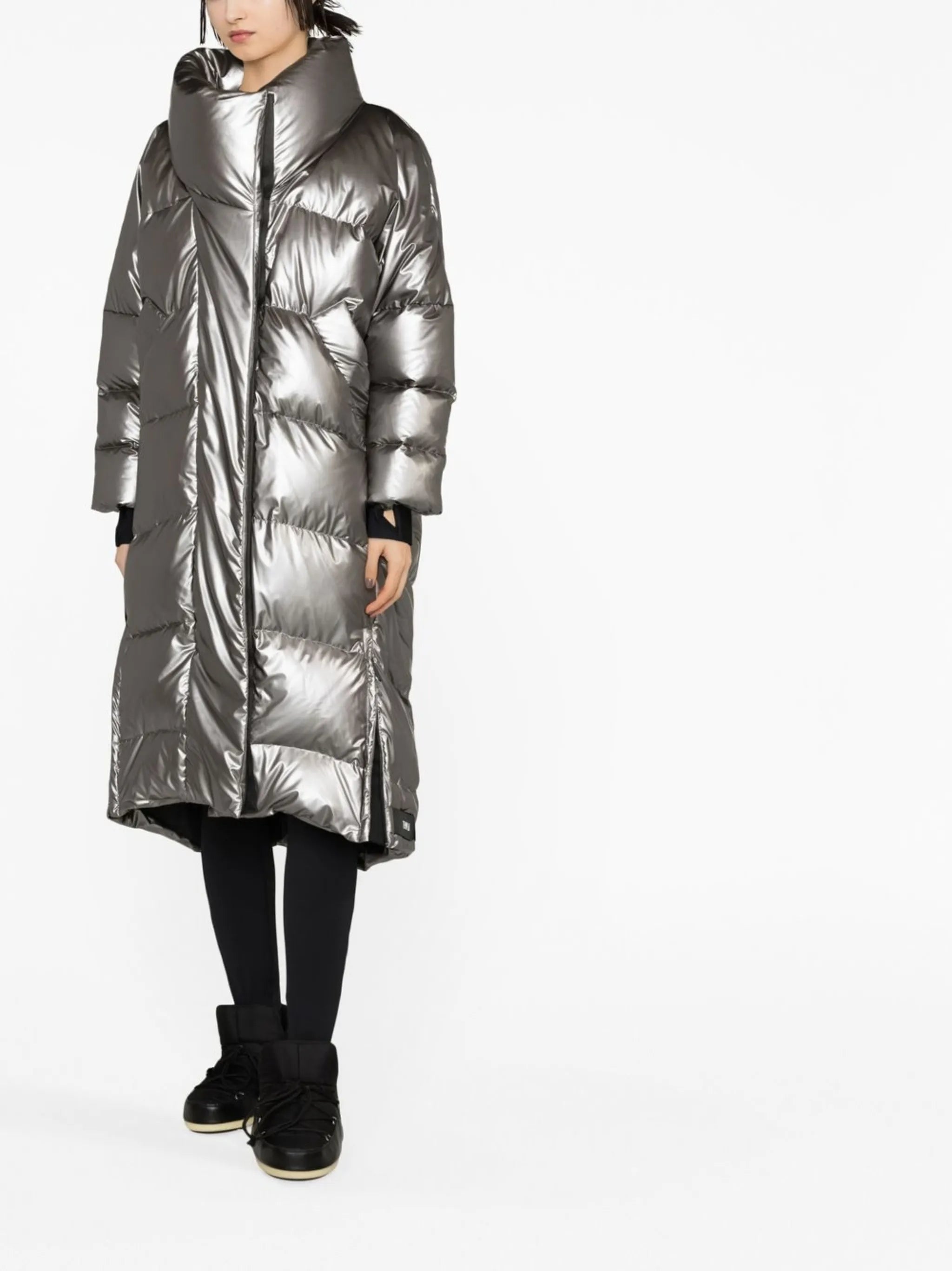 funnel-neck padded coat
