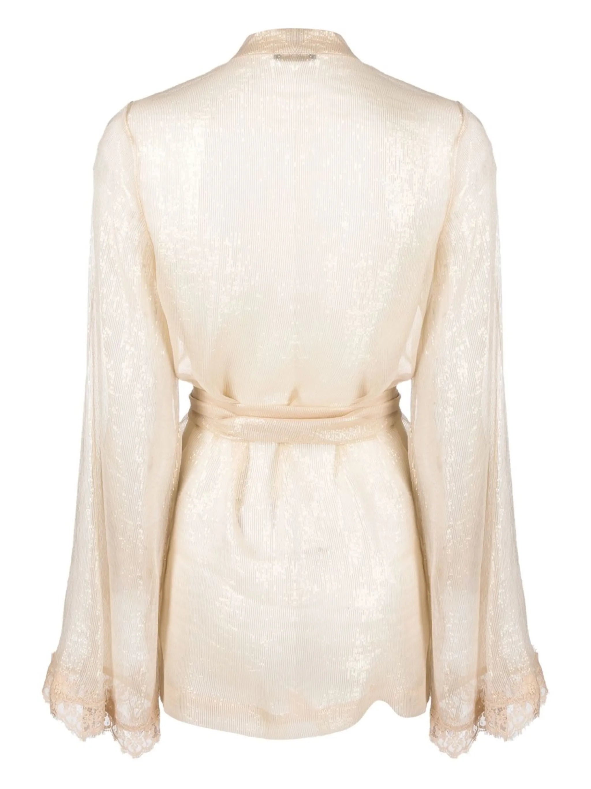 Travaille lace-trim self-tie robe