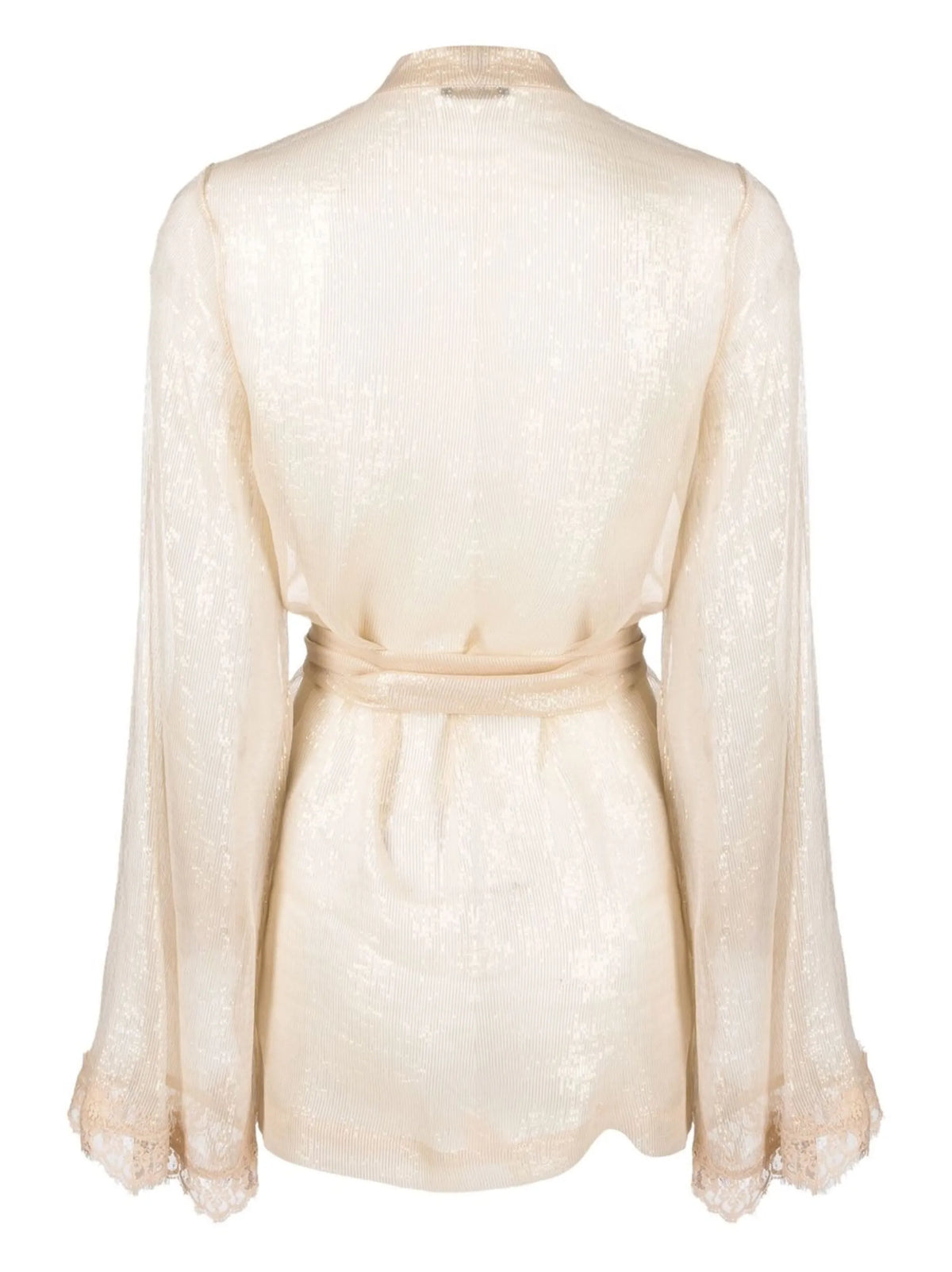 Travaille lace-trim self-tie robe