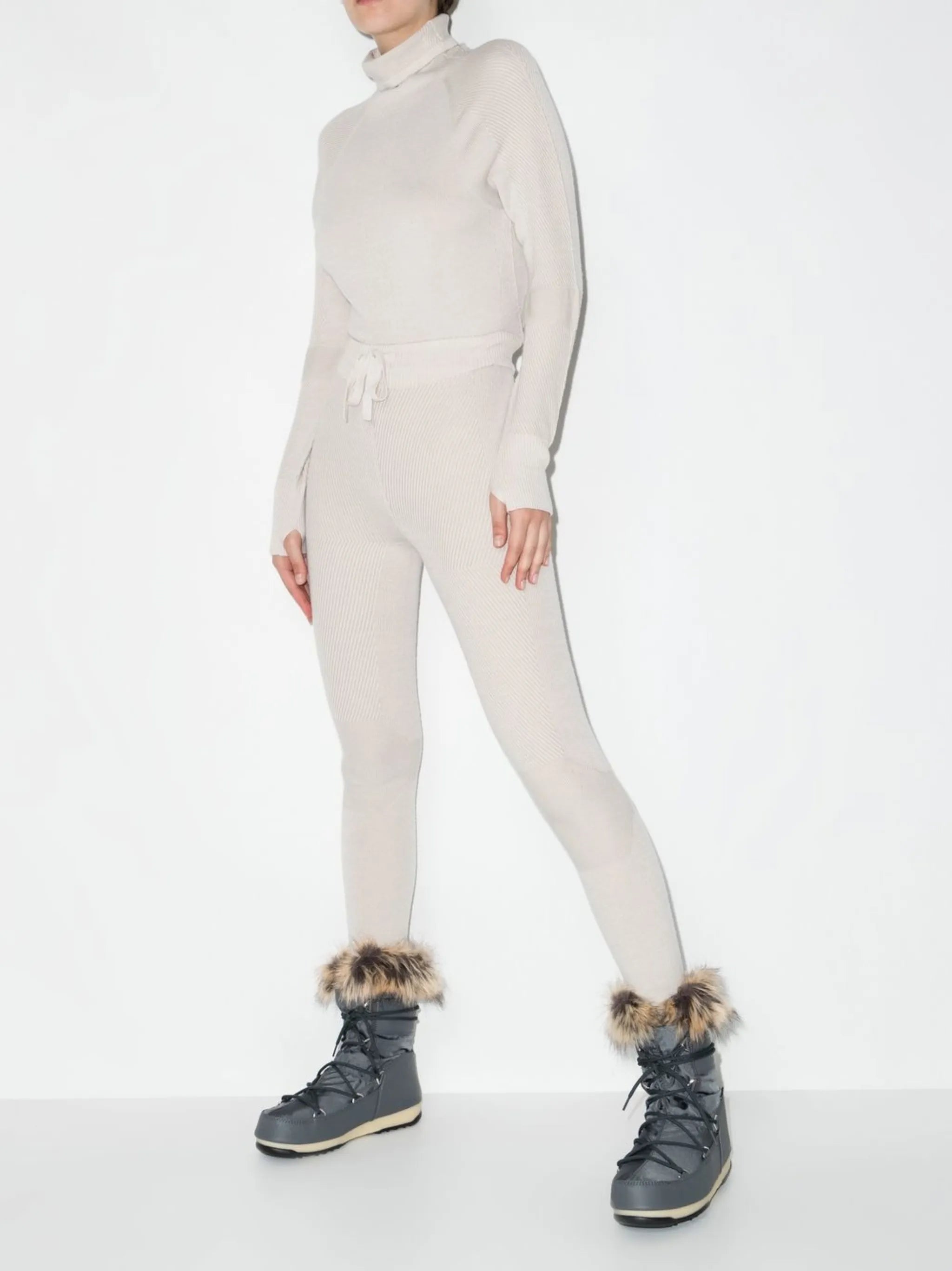 drawstring knitted trousers