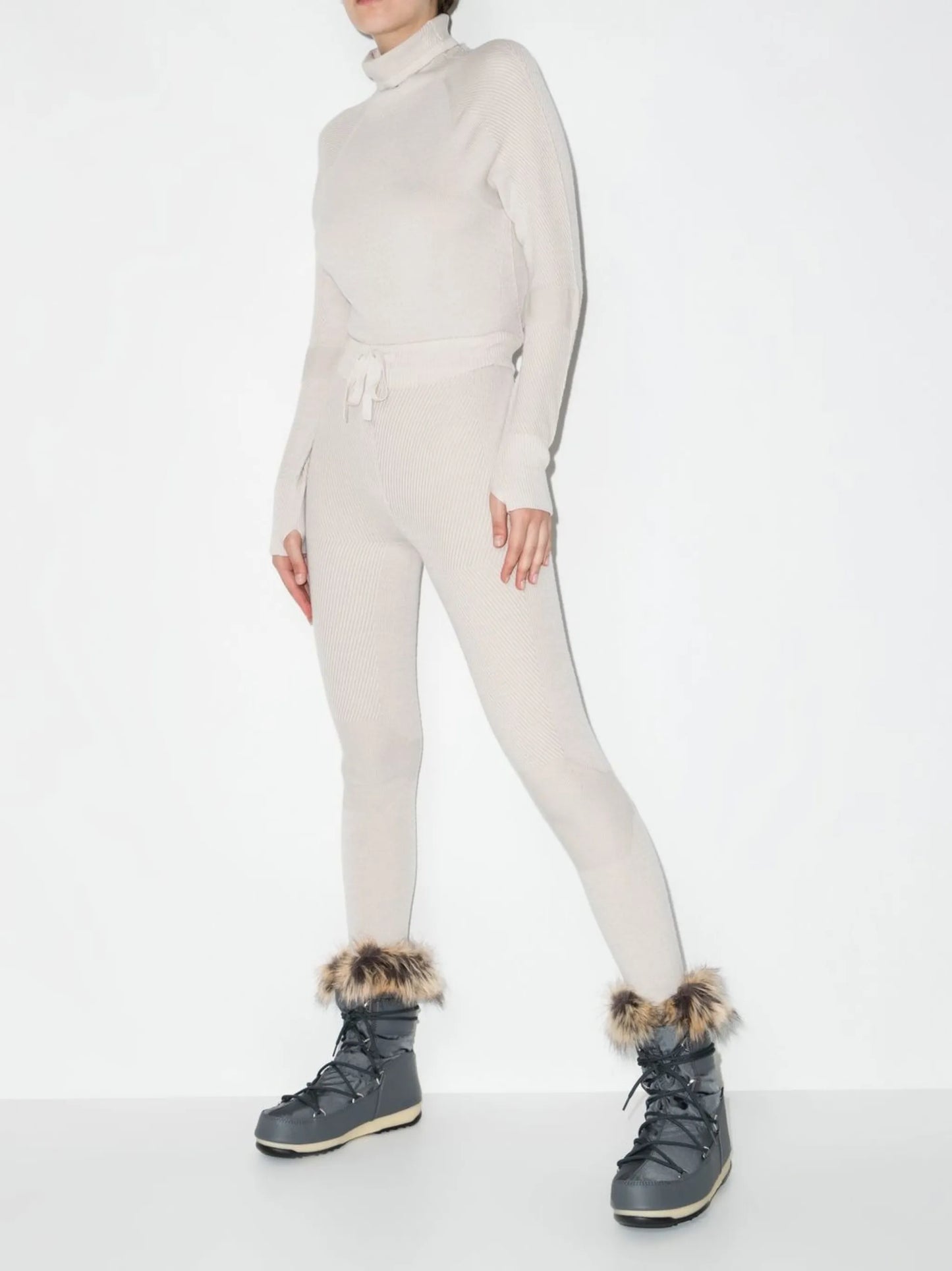 drawstring knitted trousers