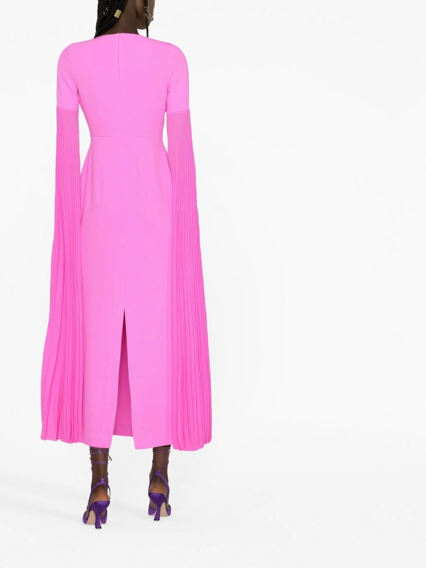 Grace pleated-sleeve gown