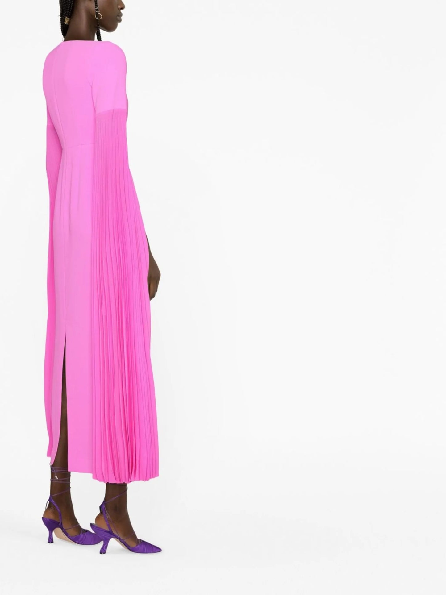 Grace pleated-sleeve gown