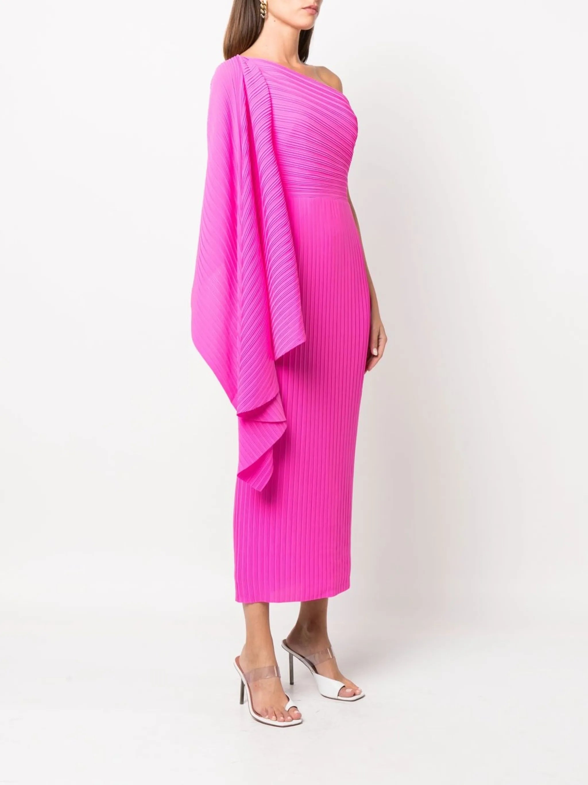 ribbed one-shoulder dress