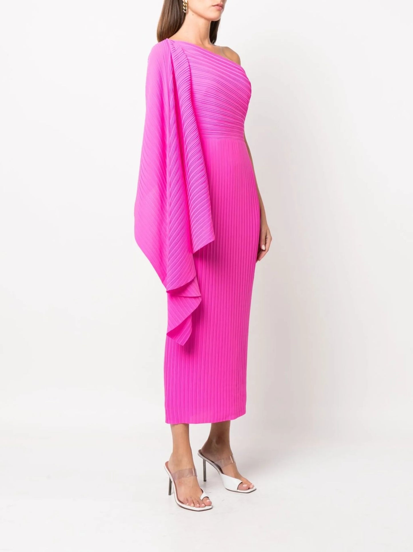 ribbed one-shoulder dress