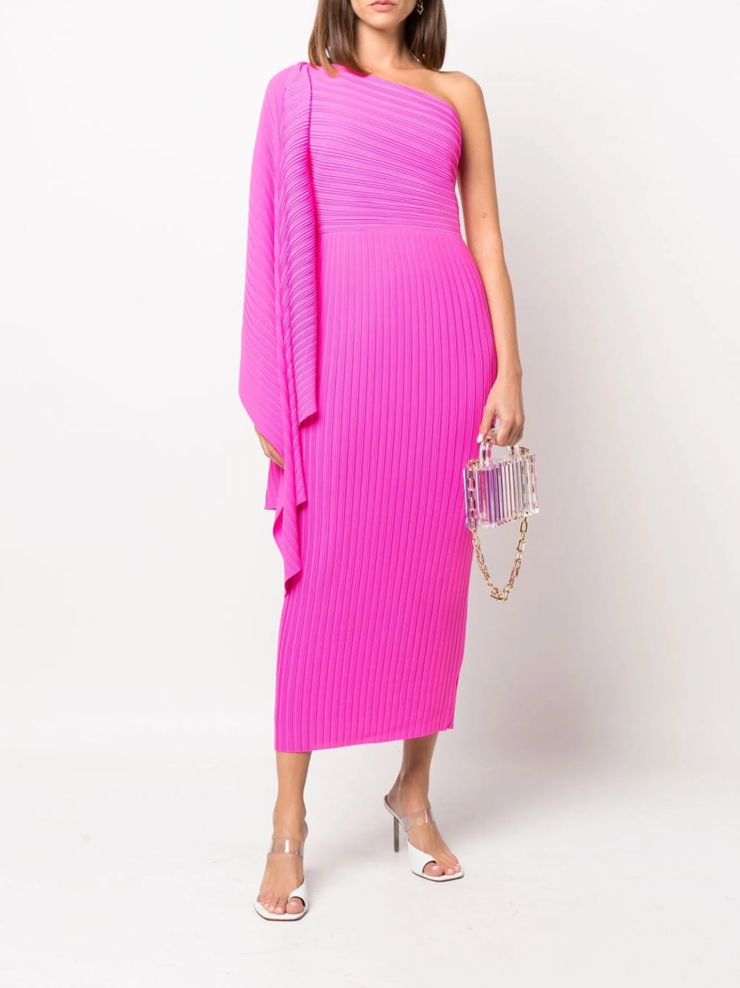 ribbed one-shoulder dress