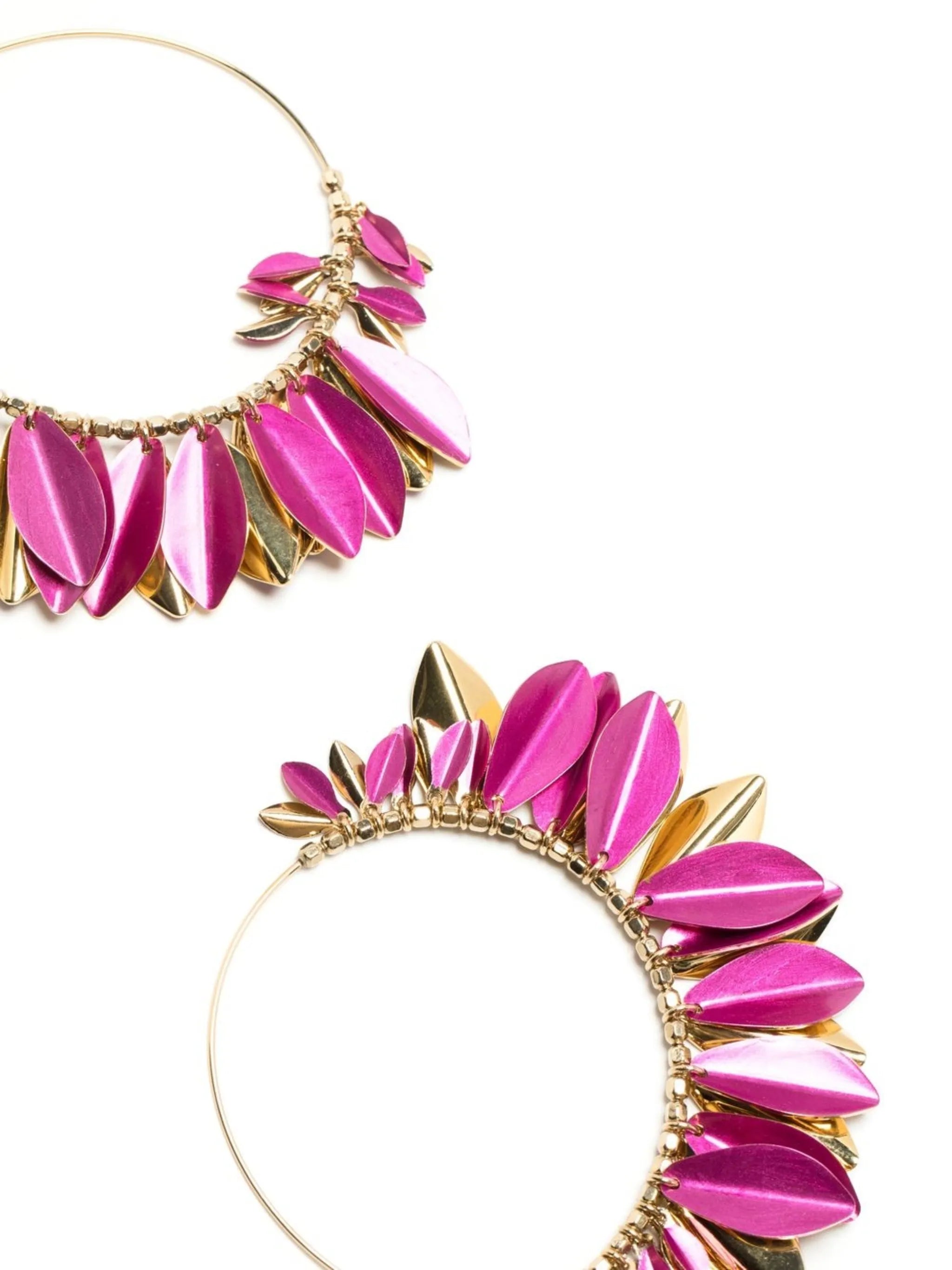 leaf hoop earrings