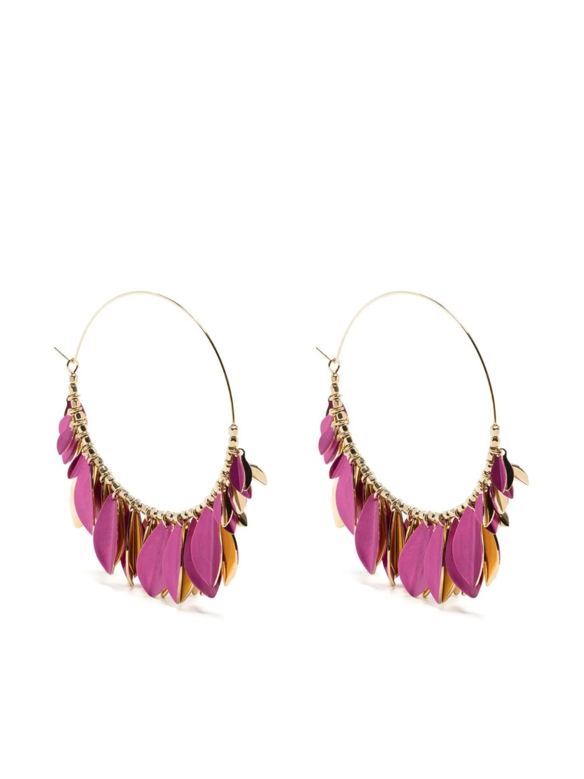 leaf hoop earrings